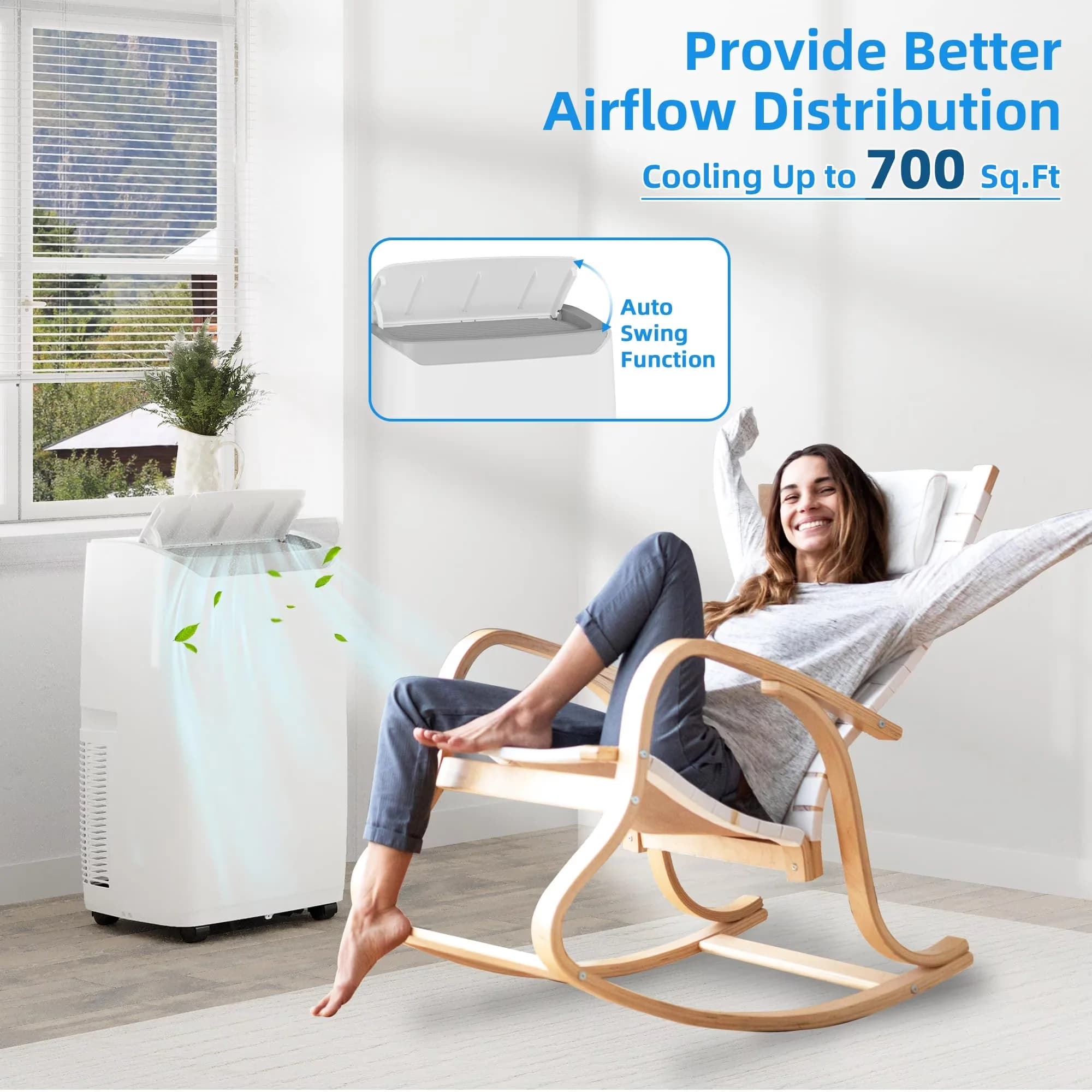 Air Conditioner Versatile with 14000 BTU, Remote Controlled, White - White Model 51AB70