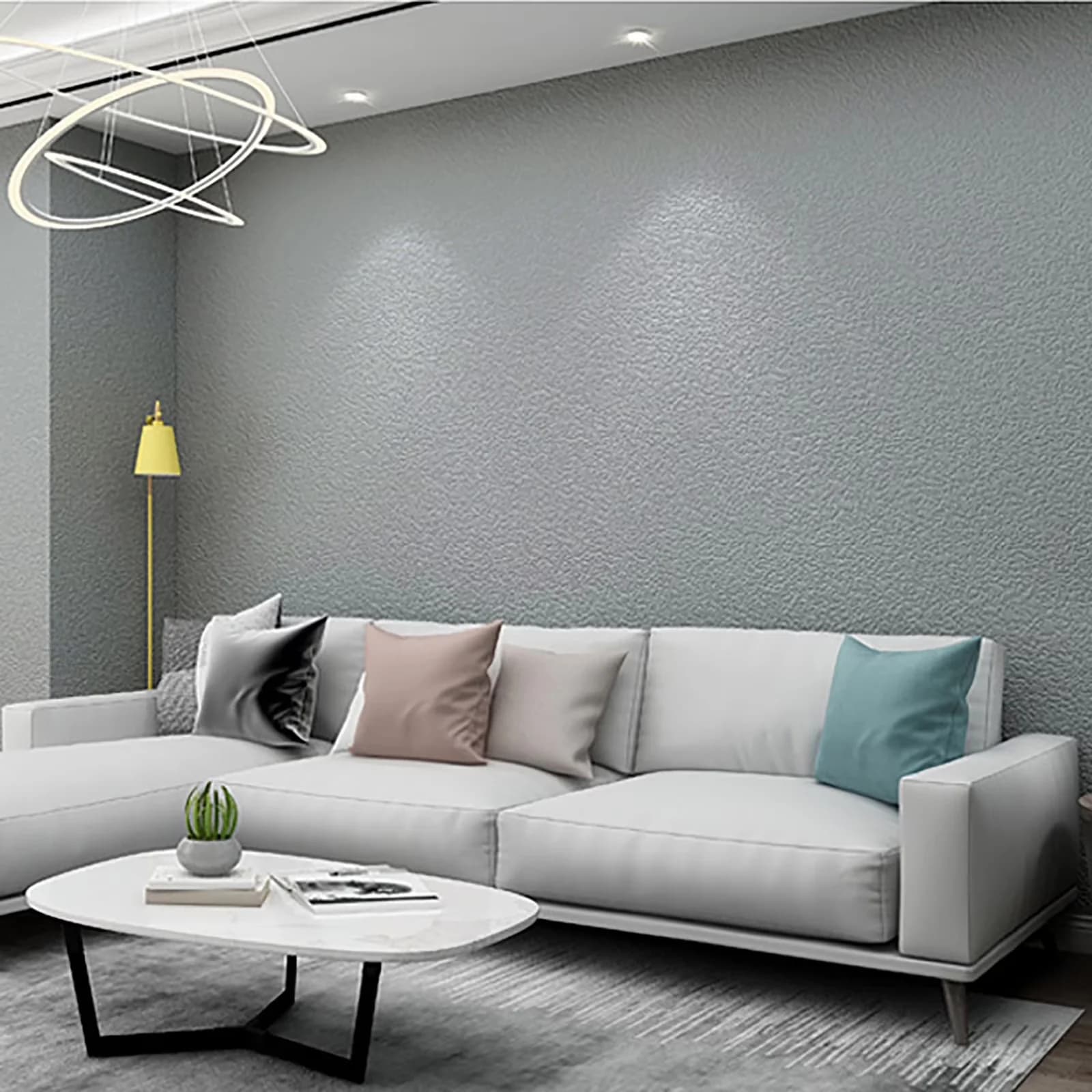 Essential Wallpaper with Removable, Easy To Clean, Waterproof - Gray Paper for Bedroom Model DB8A6E