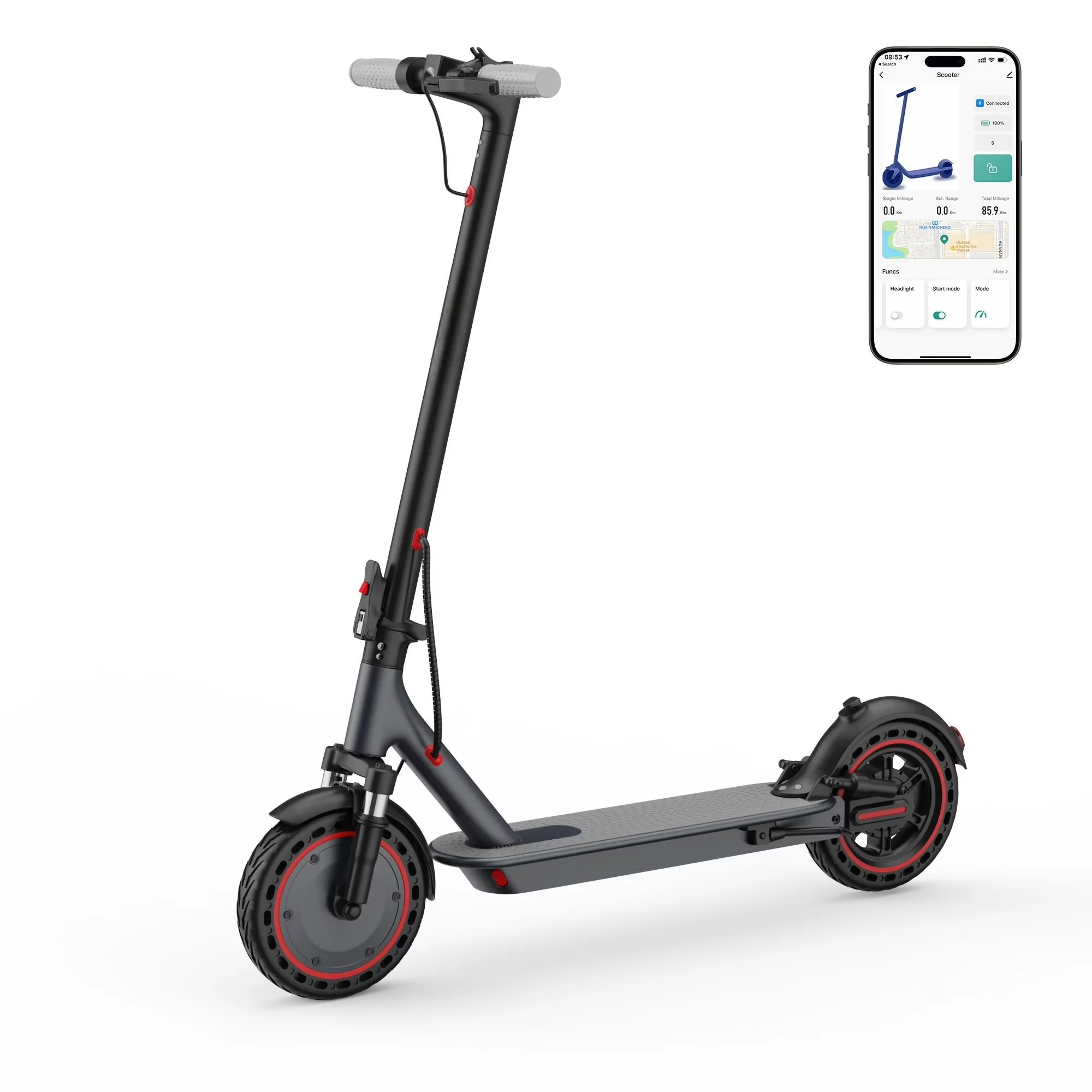 Classic Scooter with 500W, Foldable, Electric - Alloy Black for Everyday Use Model D1CA57