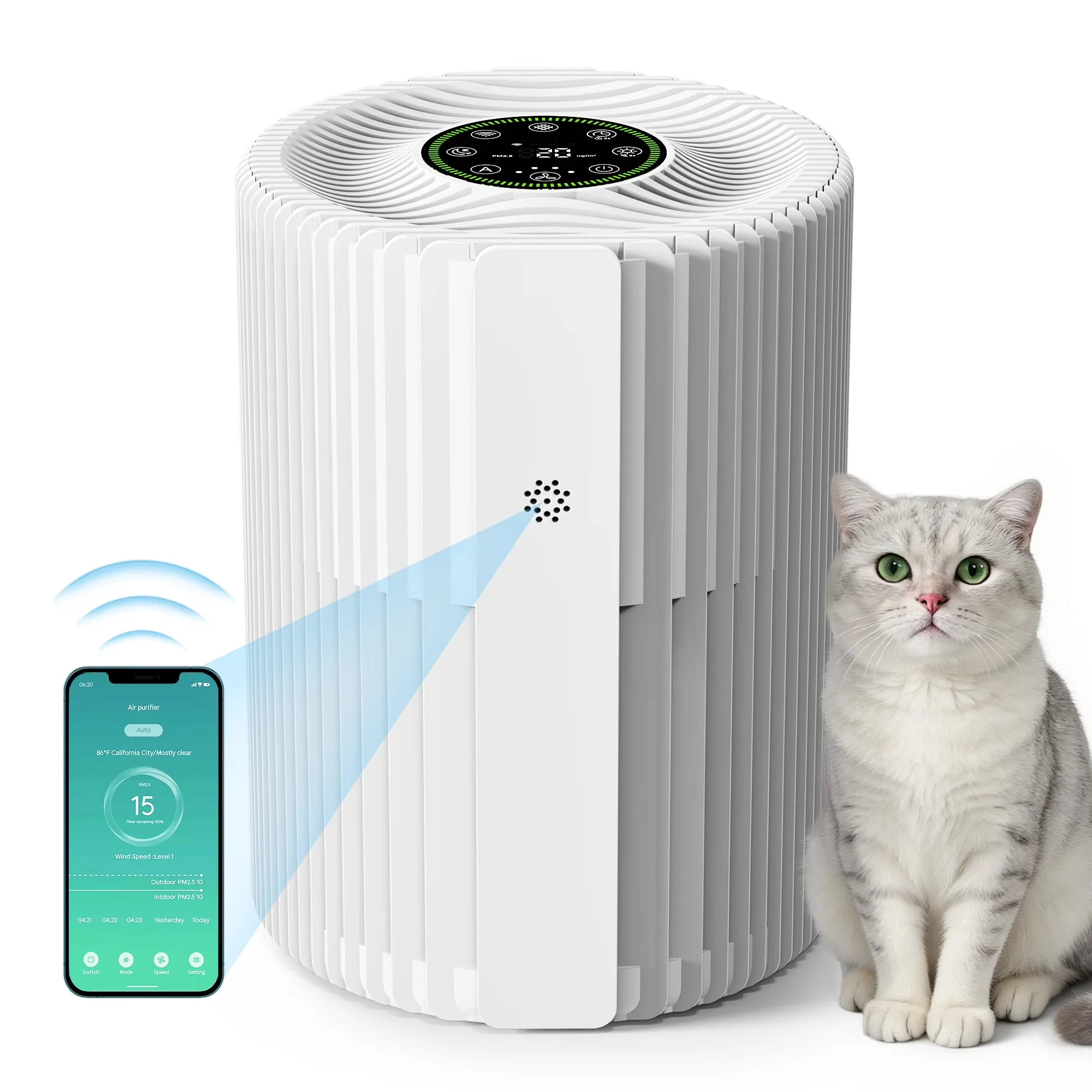 Versatile Air Purifier with Automatic Shut-Off, Filter Change Indicator - White for Home Model 534F48