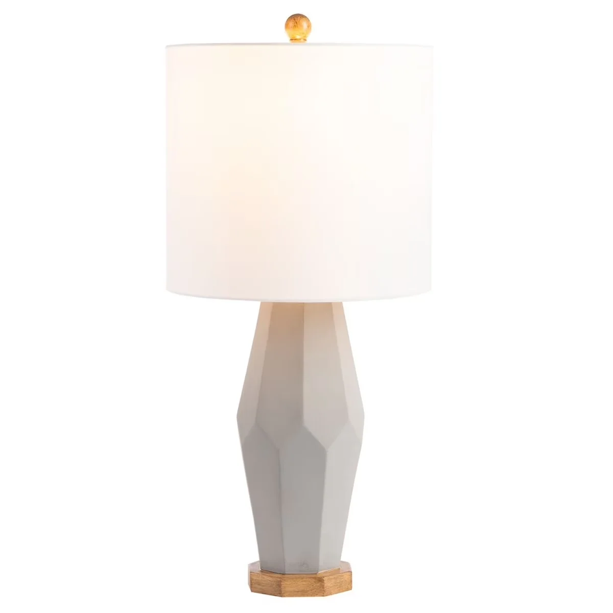 Stylish Lamp Set with LED, Energy Efficient, Grey - Polyresin Gray 27 in Model 70D614