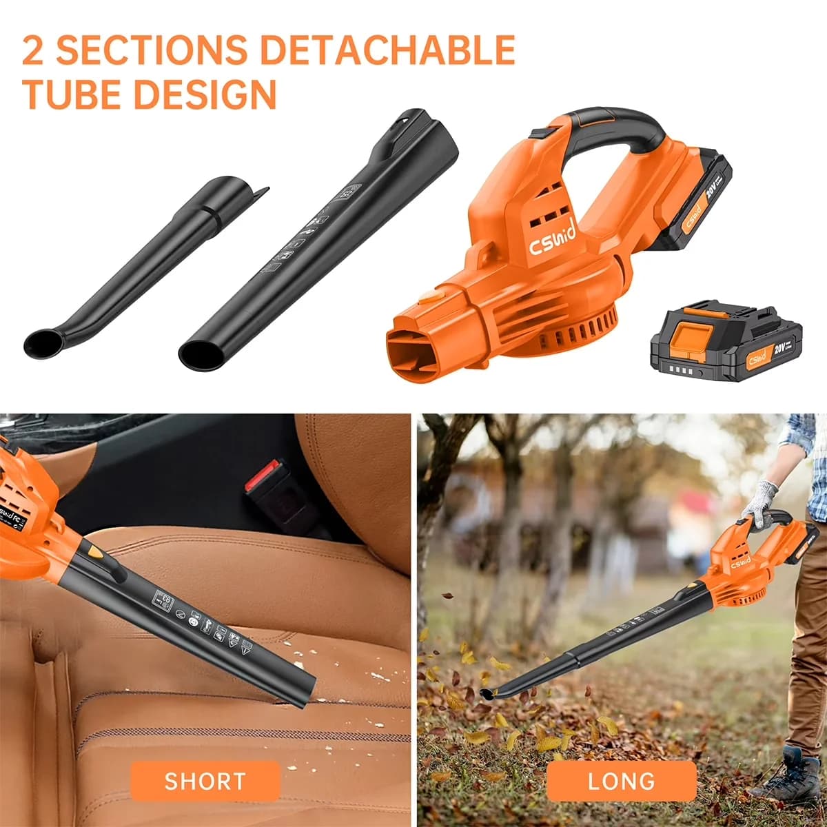 Premium Leaf Blower with Battery, 20V, Cordless - Residential Grade Model 38E7B3