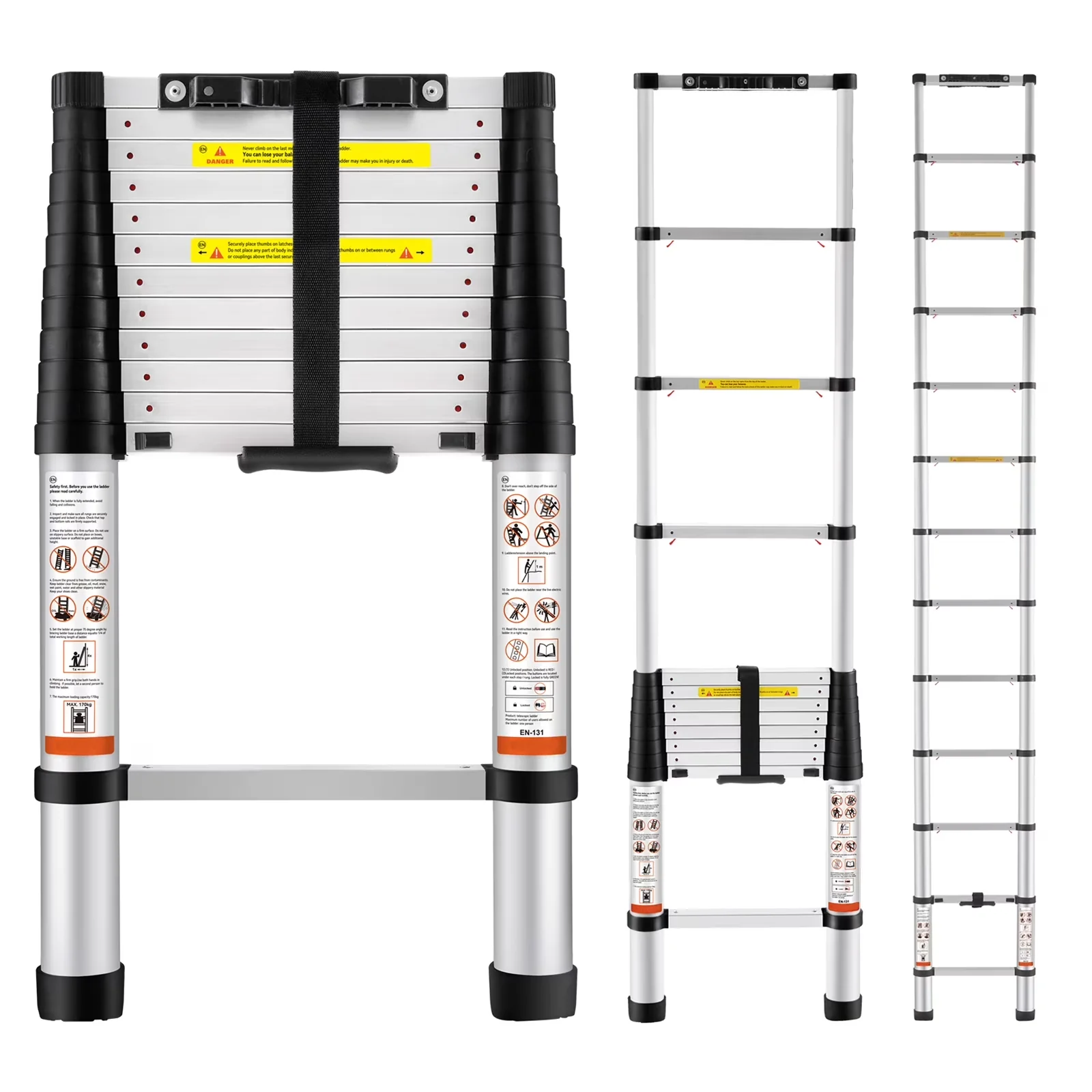Innovative Ladders And Step Stool with Telescoping, Collapsible - Nylon Plastic Silver for Rv, Home Model 335C90