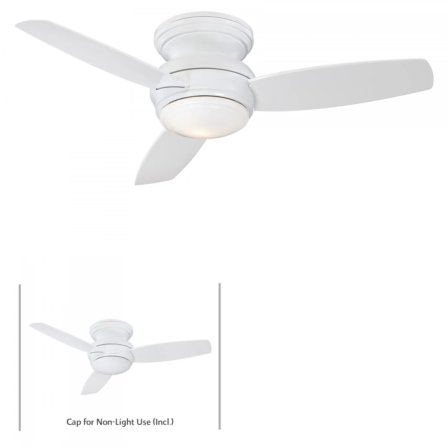 Ceiling Fan Reliable with LED, Traditional, F593L-WH - Opal Glass White Model 22CEFC