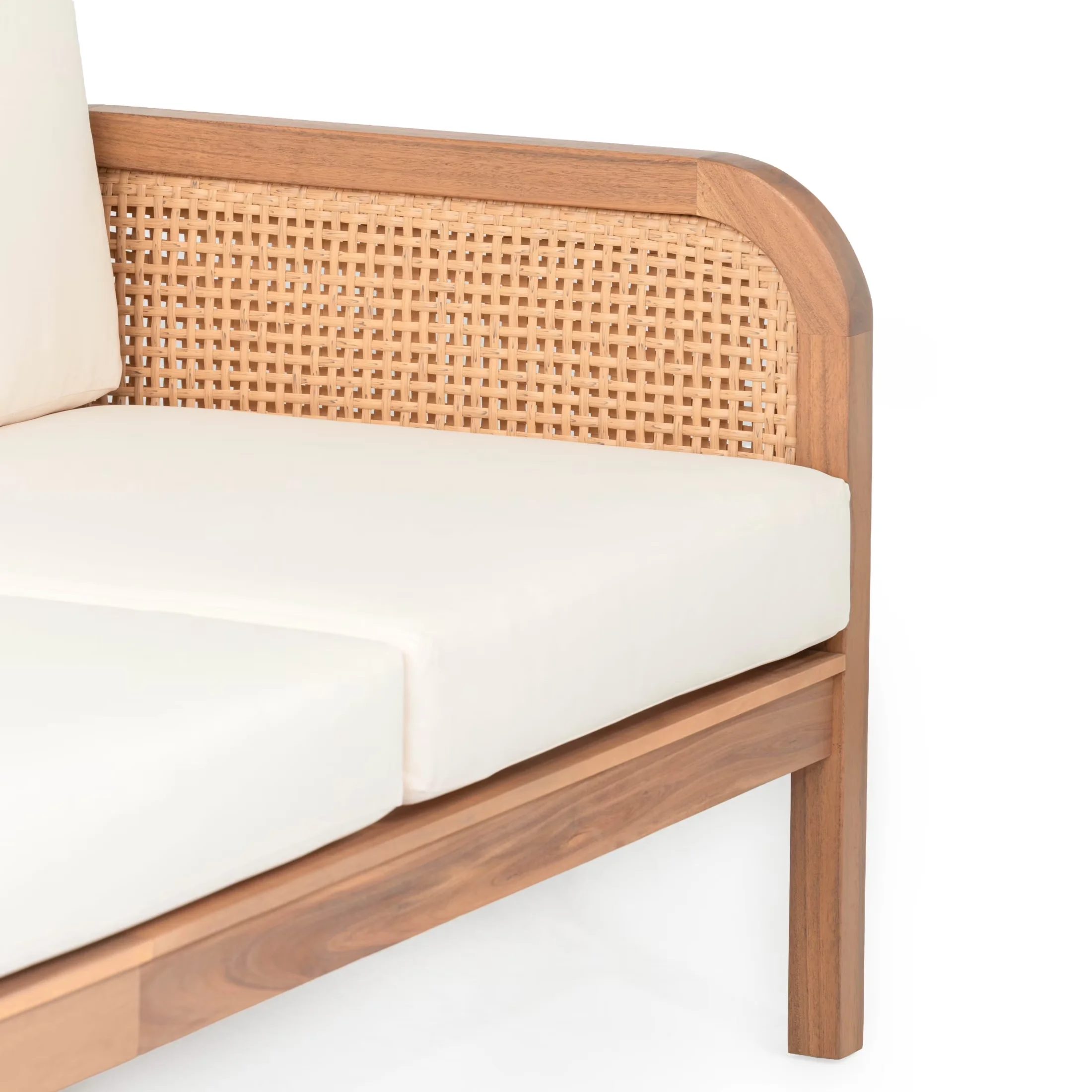 Outdoor Sofas Sectional Reliable with Weather-Resistant, Scandinavian, Included: One (1) 3-Seater Sofa - Acacia Wood + Hdpe Wicker +... Model 59E55C