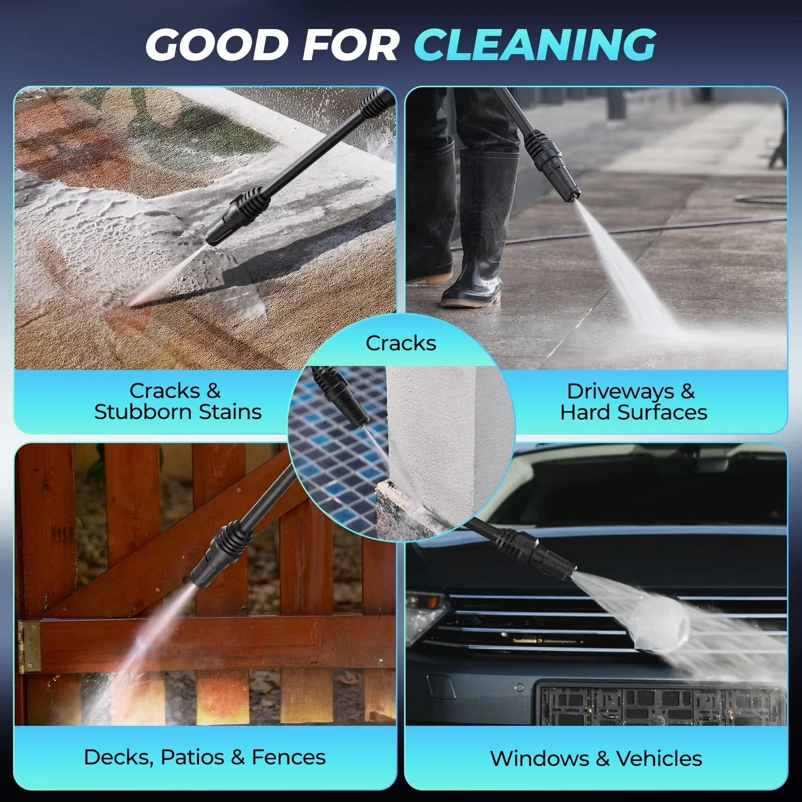 Premium Pressure Washer with Adjustable Wand, Hidrolavadora, Electric for Home - Model C46997