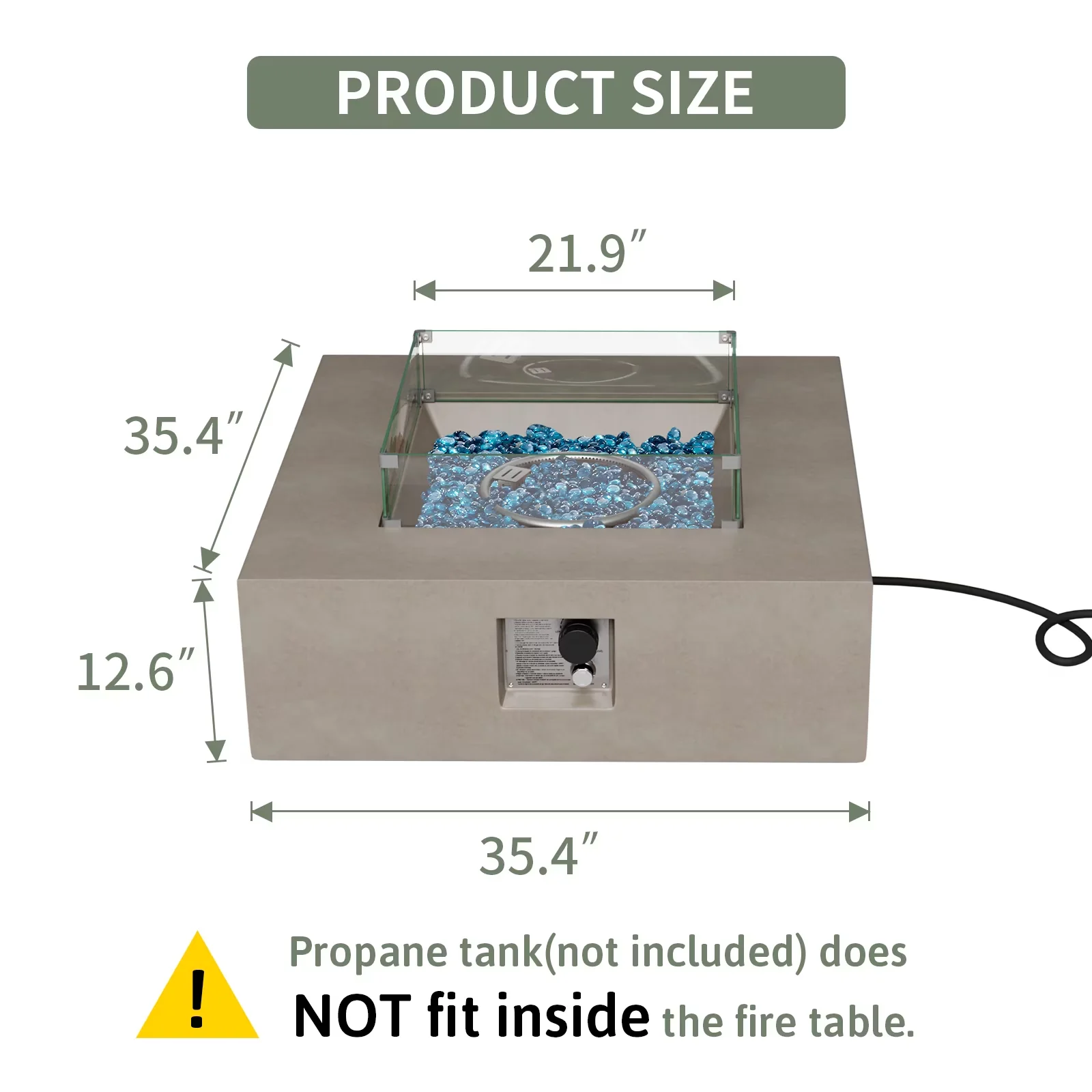 Outdoor Heating Modern with 50000 BTU, Portable - Magnesium Oxide Gray Model 1669B5