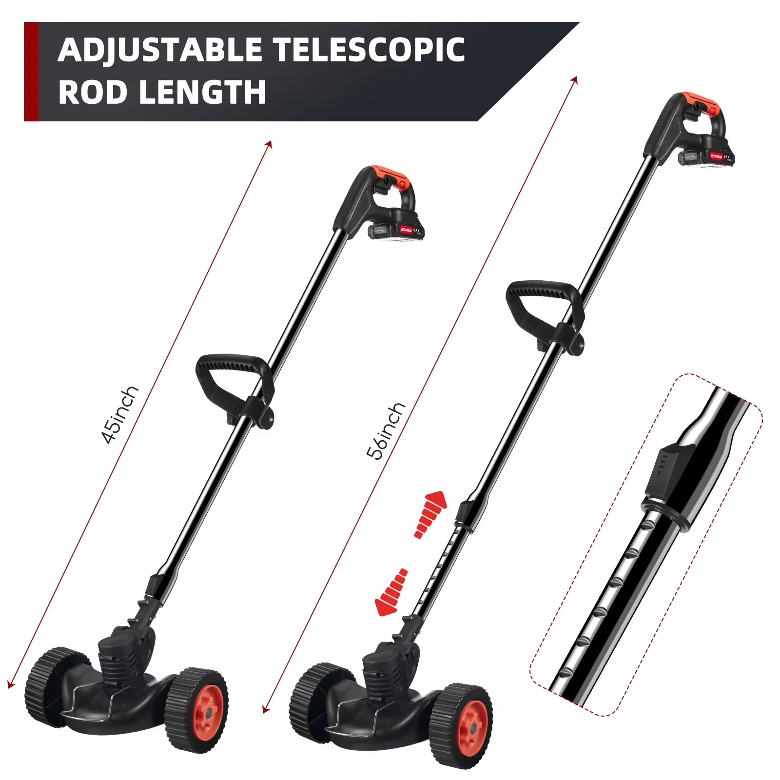 Stylish String Trimmer with Battery, Extendable, 2 * Ling-type Blades for Garden - Model 723527