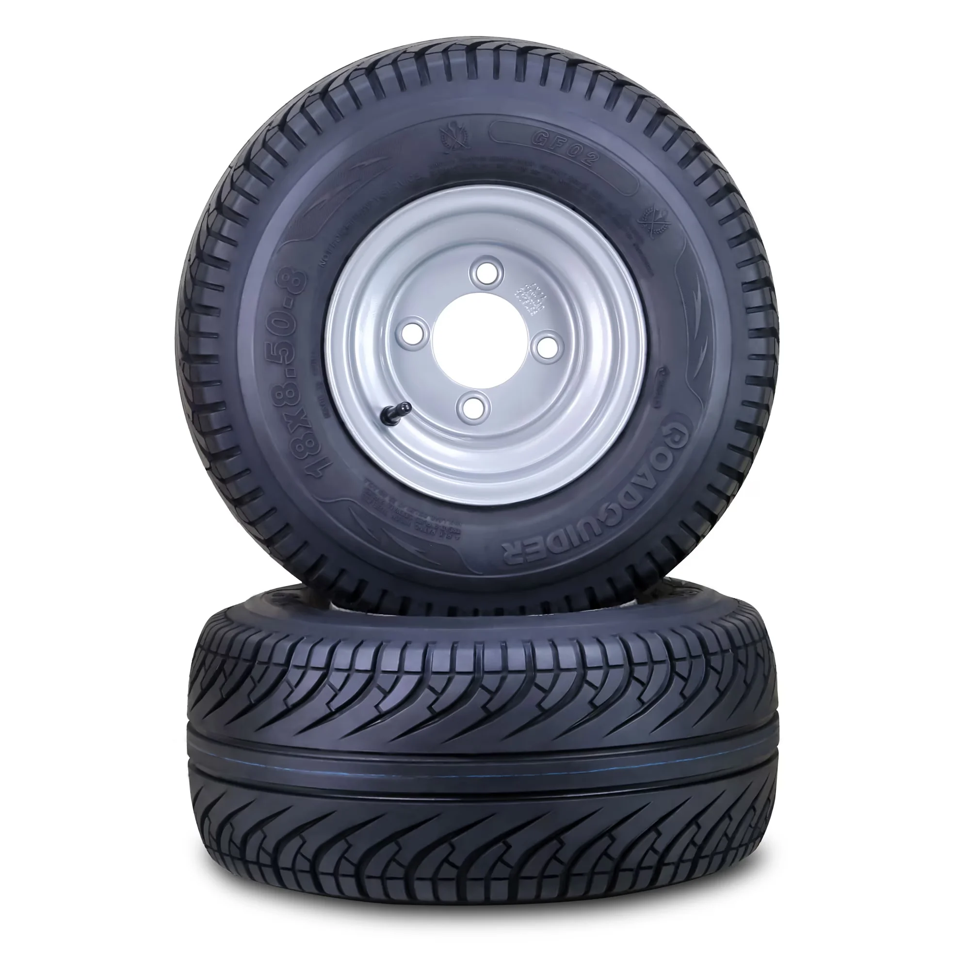 Innovative Lawn Mower Tire with Smooth, Golf Cart Wheel Assembly 18X8.5-8 4-Ply - Model B7ECF3