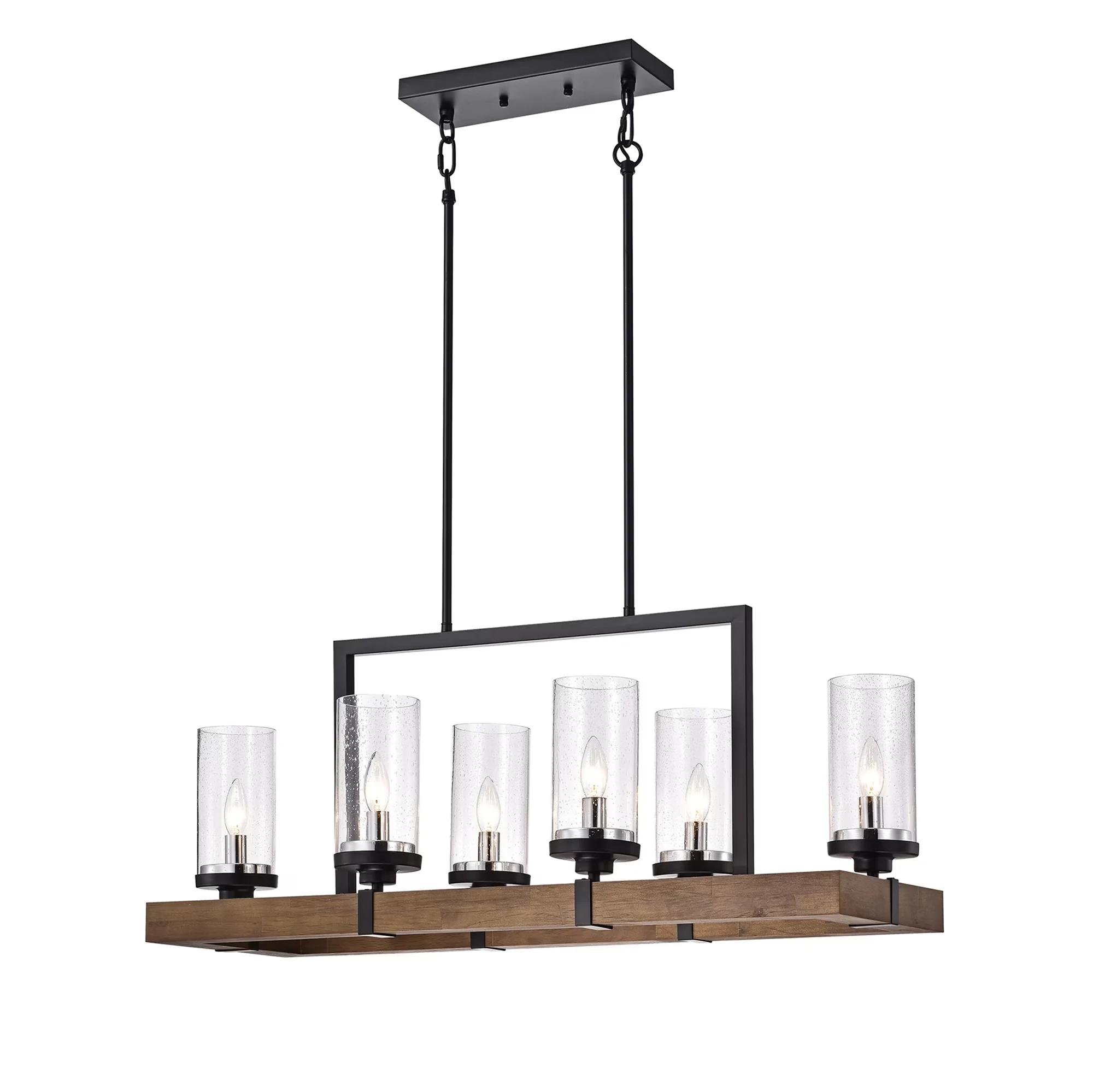 Stylish Ceiling Lights Fixture with LED, Energy Efficient - Black, Brown Metal Model 86EA8F