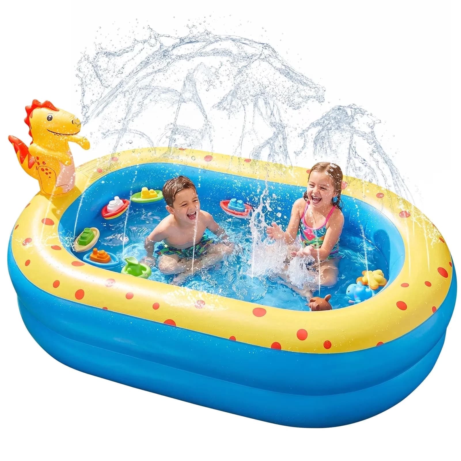 Versatile Inflatable Pool with Puncture Resistant, Kiddie Pools, Swimming - Model 9B2754