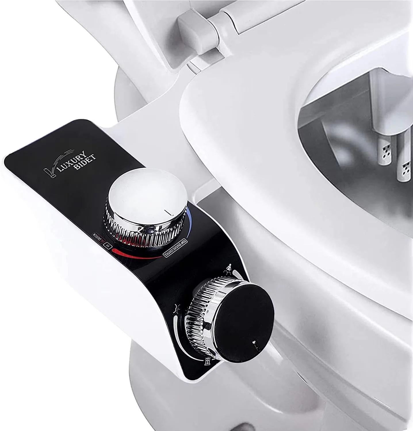 Compact Toilet Seats And Lid with Bidet Attachment - White - Contemporary Style Model AAFC13