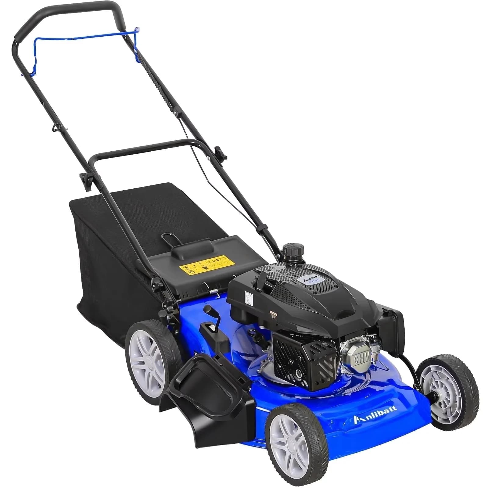 Push Mower Versatile with Adjustable Handle Bar, Mulching - Black Blue Model 955F58