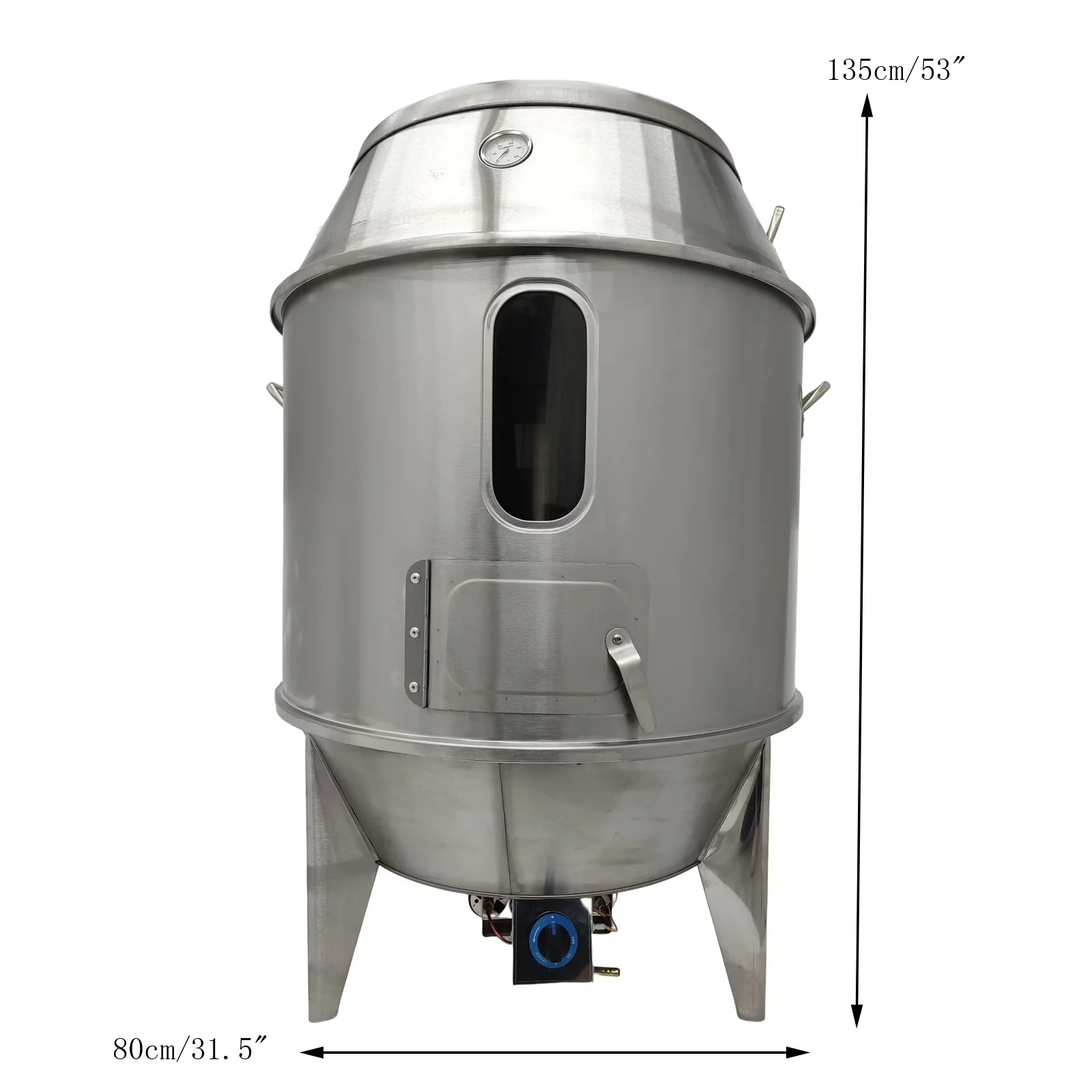 Smoker Efficient with Heat Thermometer - Silver Stainless Steel Commercial Model 5EC9A5