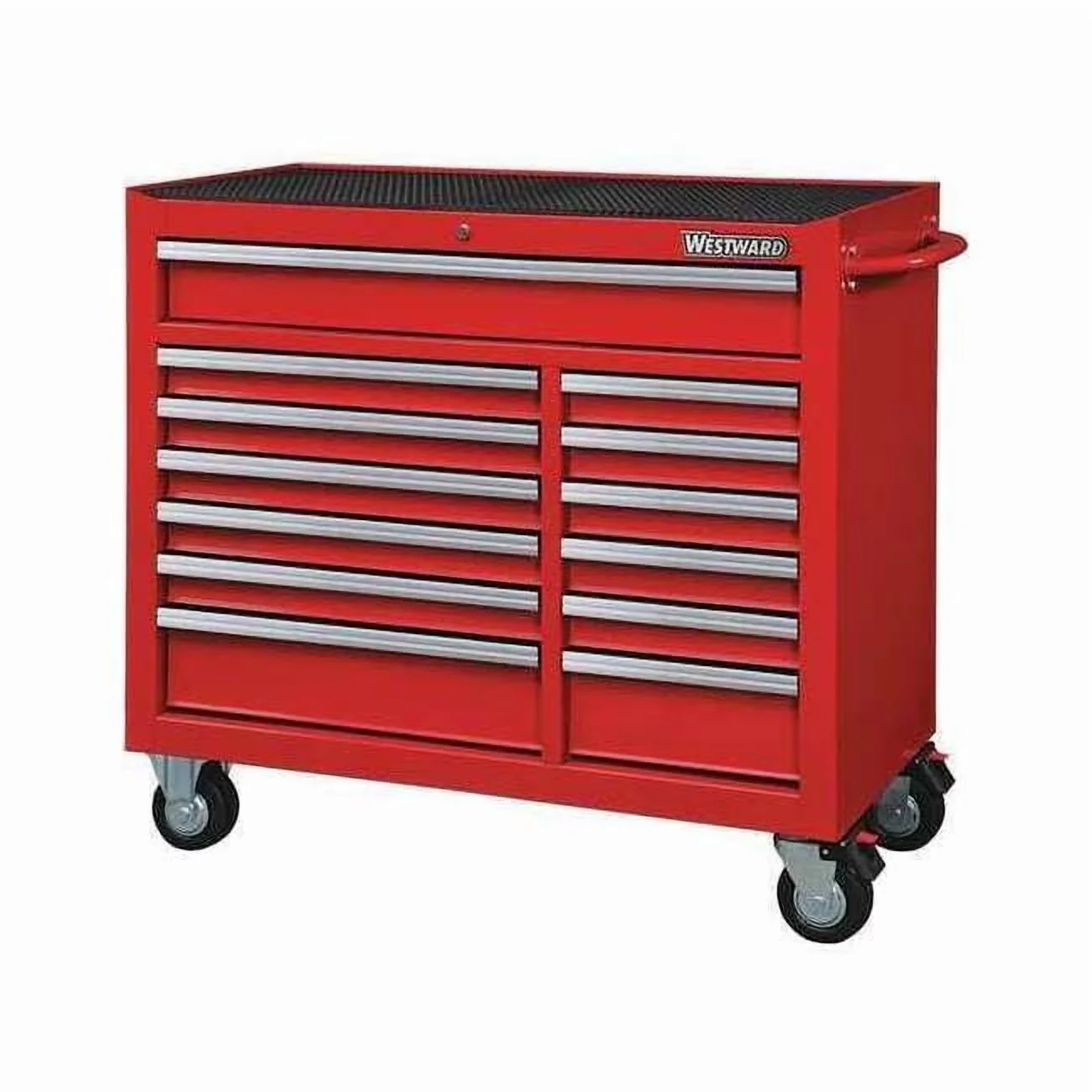 Sleek Toolstorage with Heavy-Duty, Finish Powder Coated, Rolling Tool Cabinet - Red Steel Model A03991