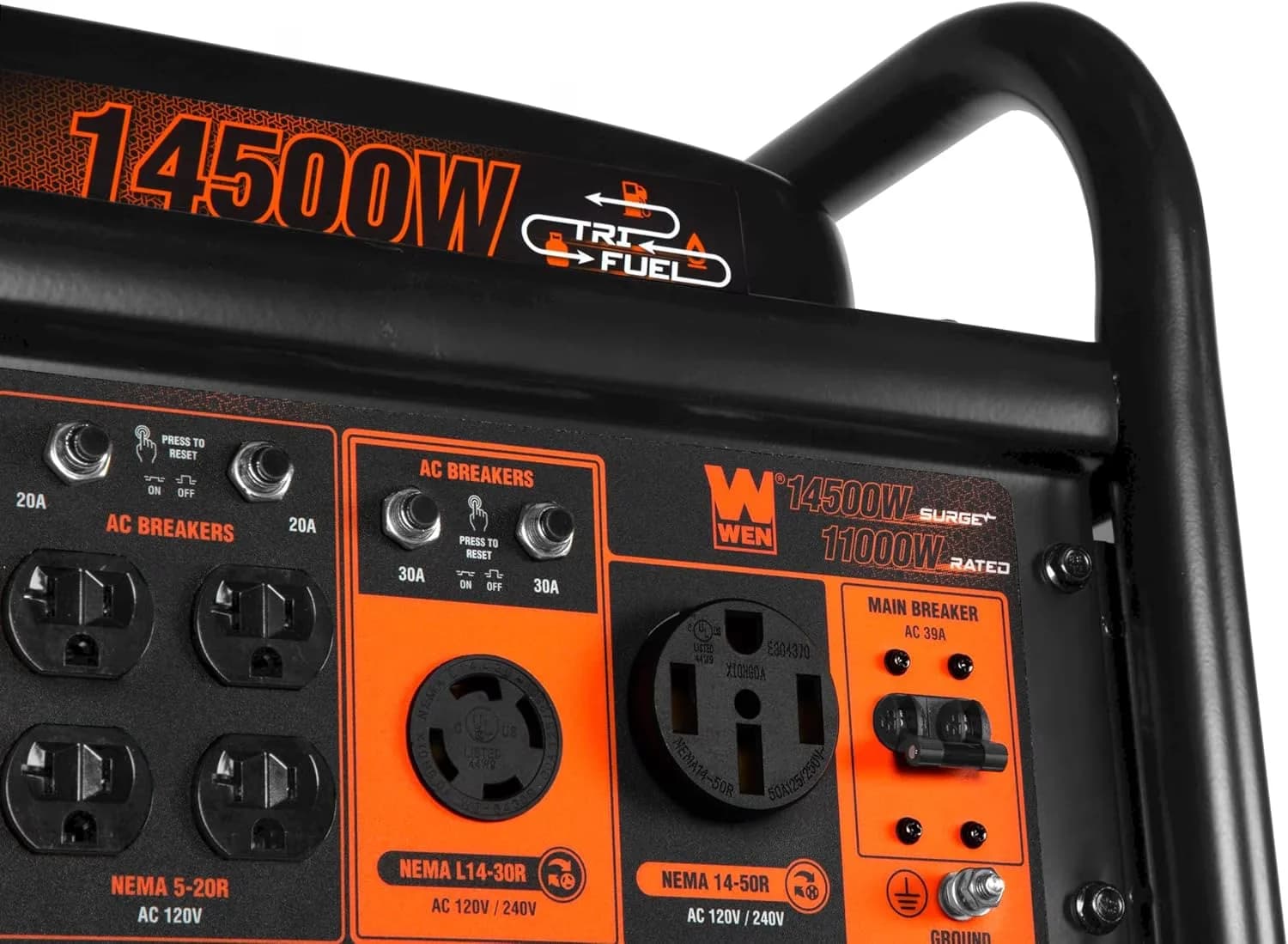 Efficient Generator with 120V, 14500-Watt 120V/240V Tri-Fuel - Low Maintenance Model 9B03FF