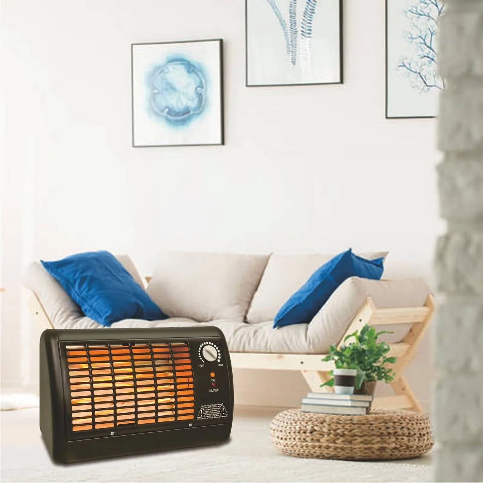 Durable Portable And Electric Space Heater with 1320W, Automatic Shutoff, Thermostat - Black Model B86827