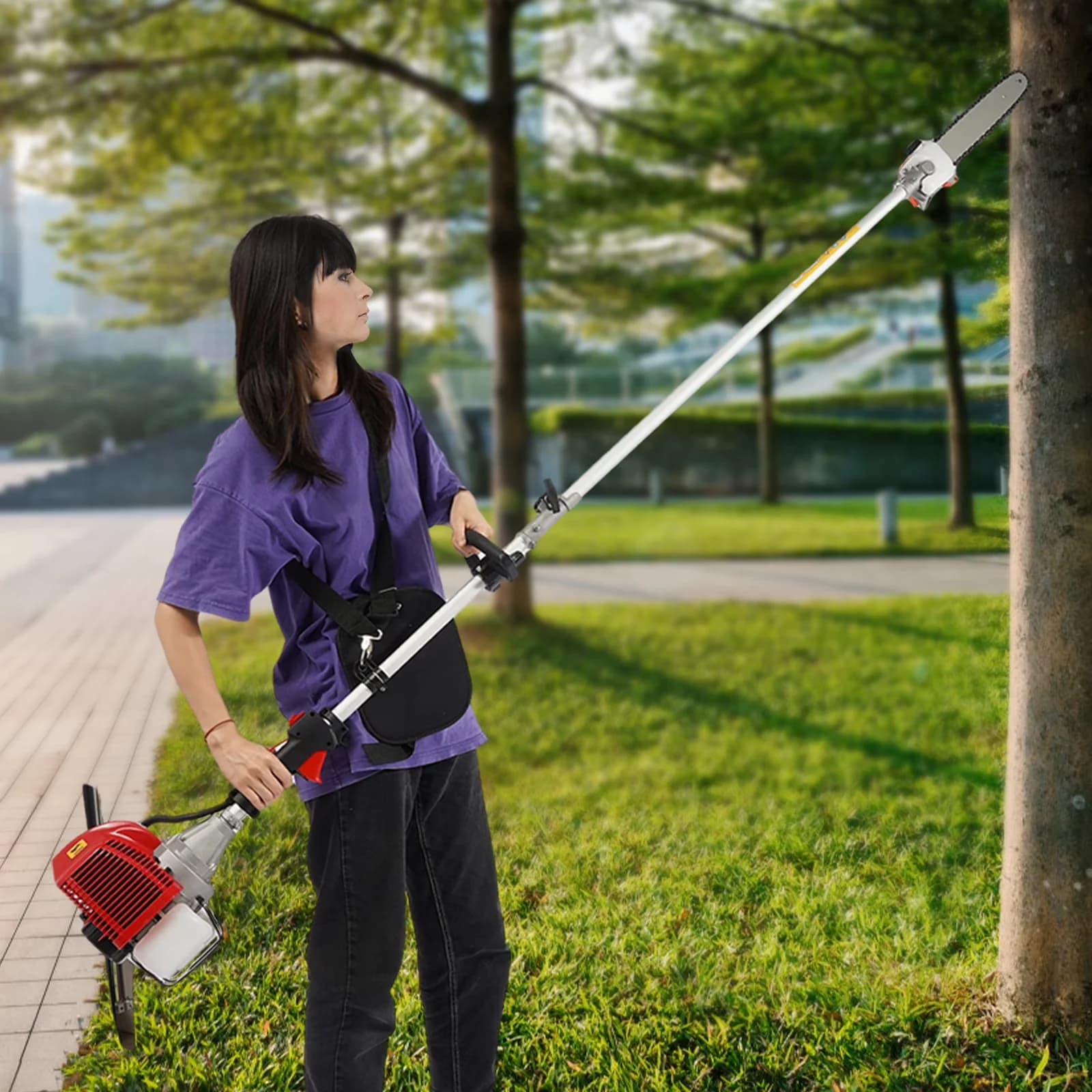 Classic Pole Saw with Adjustable Handle, 43cc Engine, 2-Stroke Chainsaw - Silver Model 852041