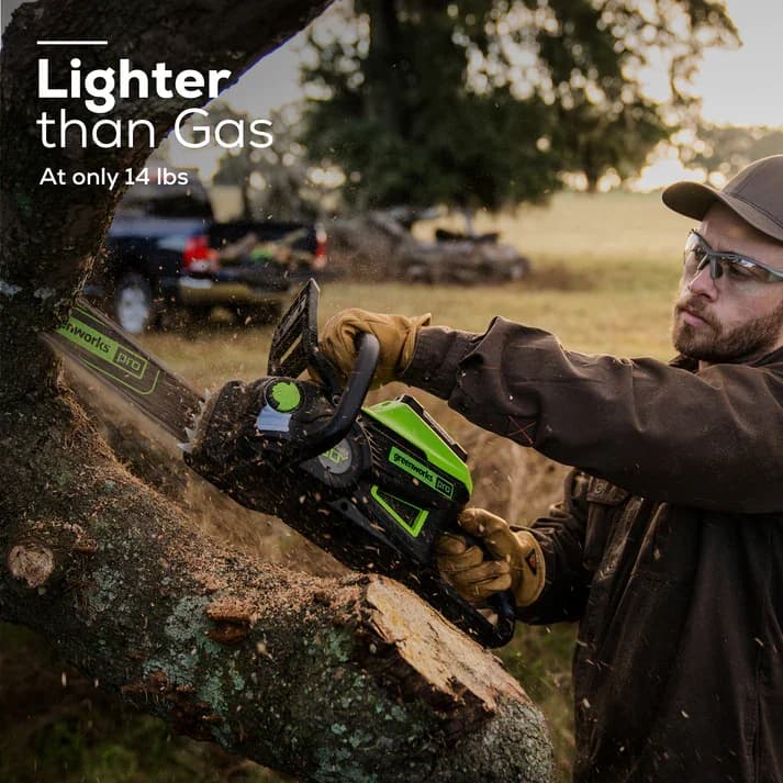 Modern Chainsaw with Battery, 60V, 60V 18" Cordless - Green for Multiple Applications Model 6B5E7F