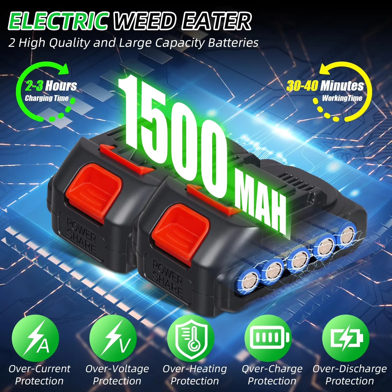 String Trimmer Quality with Battery, 21V, Extendable for Garden - Long-Lasting Performance Model E44433