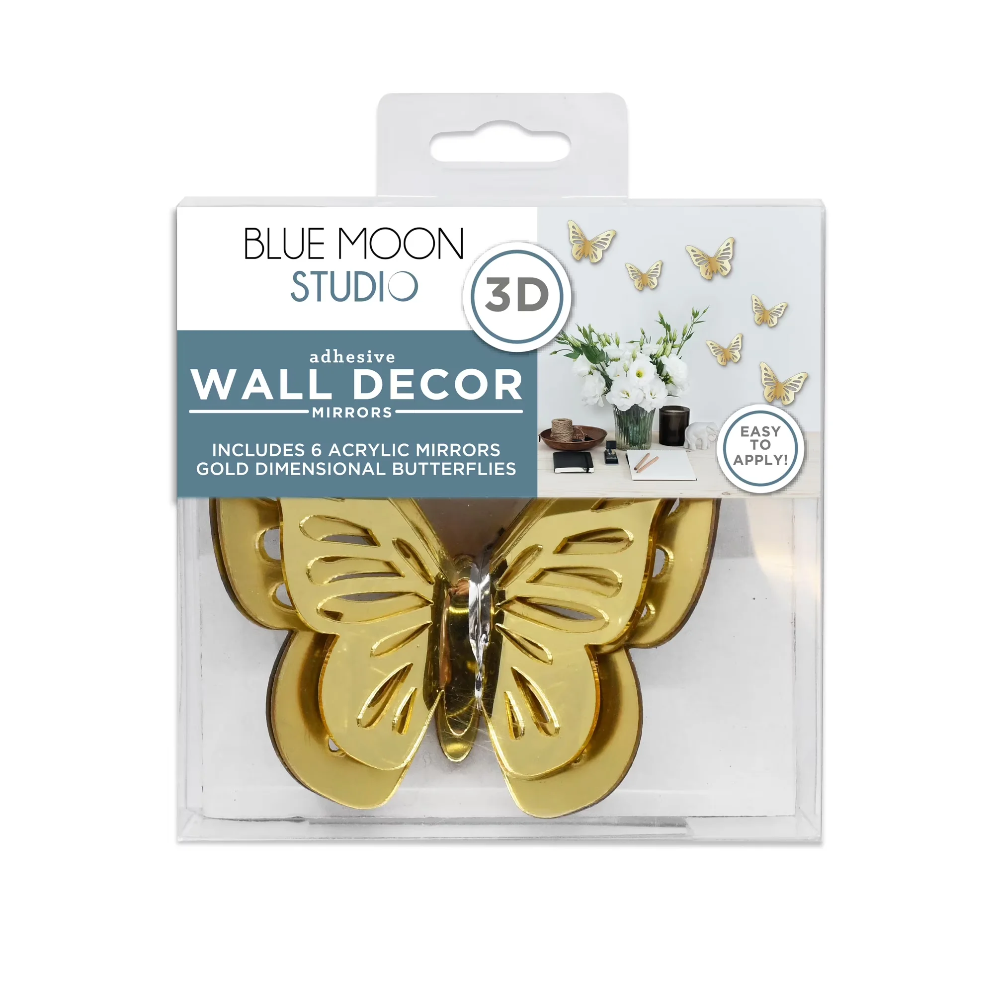 Essential Wallpaper Wall Decals Wall Covering with Flexible, No Drilling Required - Gold Acrylic Model BA23FF
