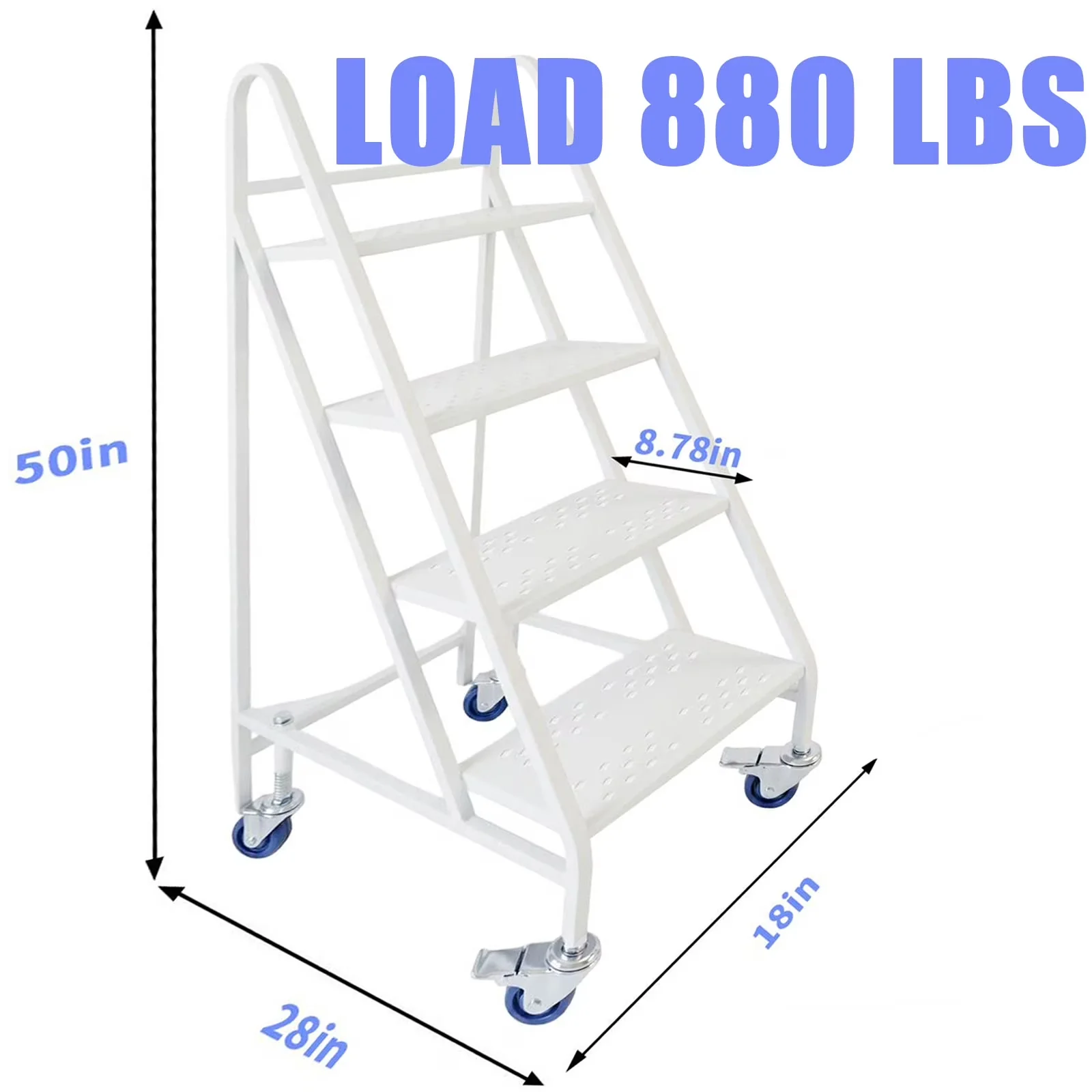 Sleek Ladders And Step Stool with Anti-Slip, Stackable - Heavy-Duty Cold Rolled Steel Silver Model 495644