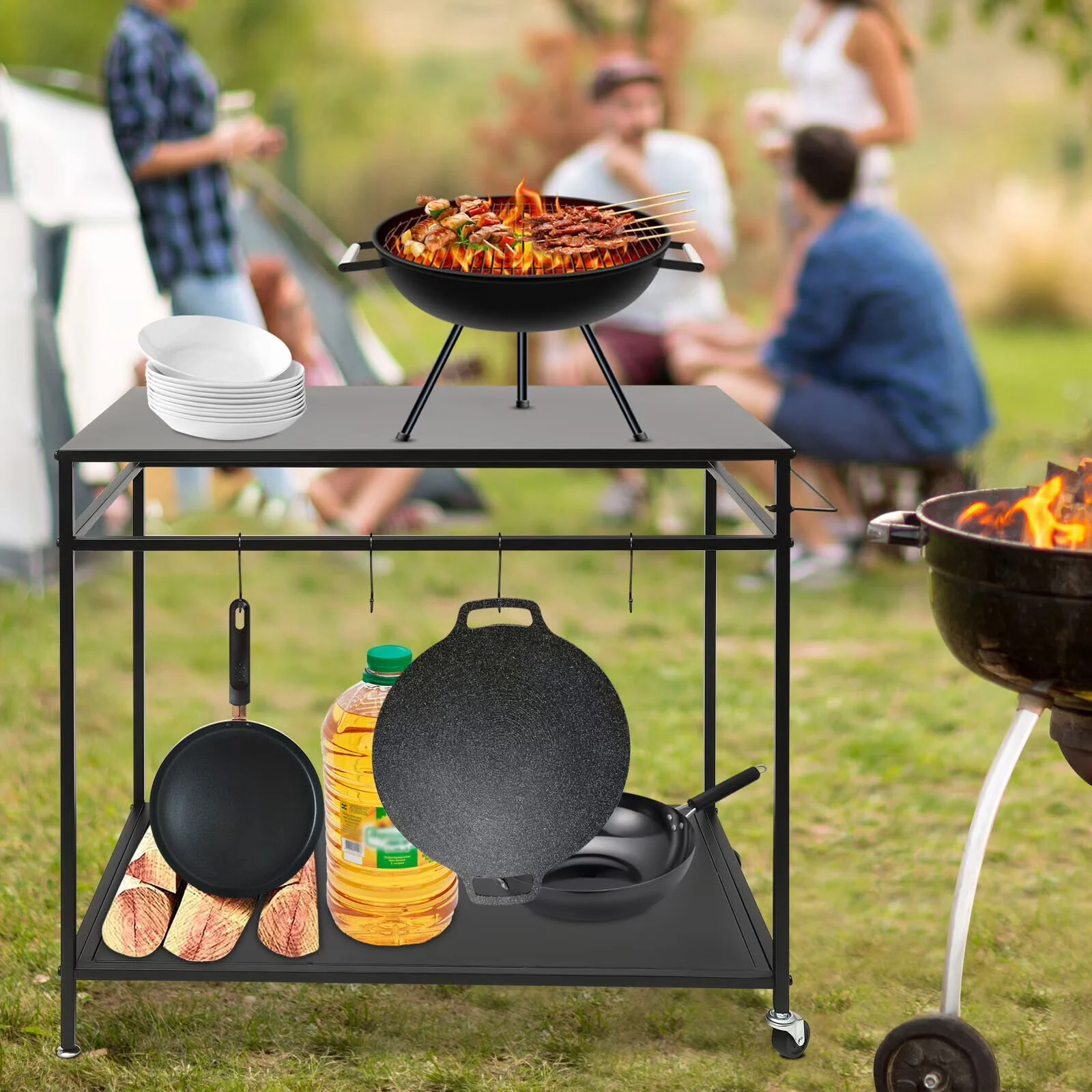 Flat Top Grill Professional with Rust Resistant - Steel Pipe Black Kitchen Model DFF38A
