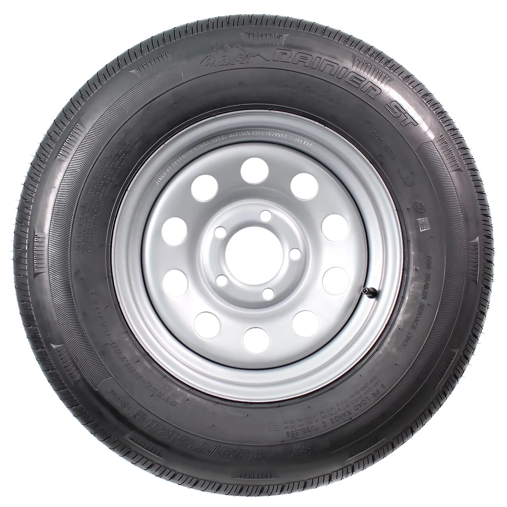 Quality Trailer Tire with Anti-Skid Wear Tire, Antivibration, Tire Size: 205/75R14 Load Range: D - Model 489498