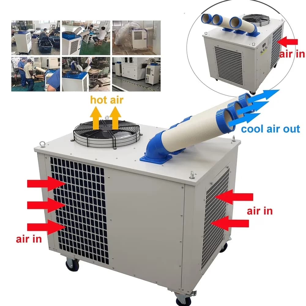 Efficient Air Conditioner with 220V, Self-Diagnostic Technology - White + Blue Model 54C345