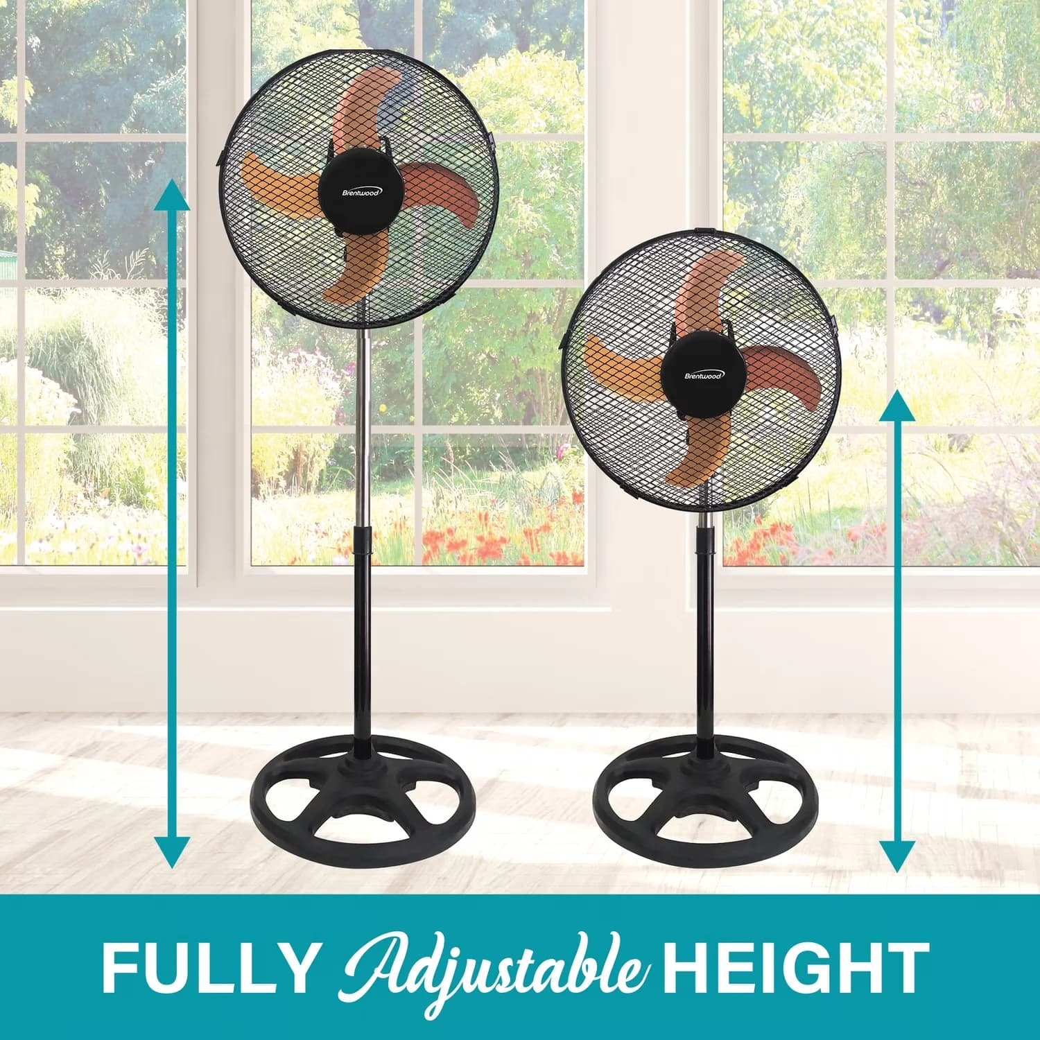Compact Fans In Cooling with Adjustable Height, Oscillating - Black Metal Model 4F1407