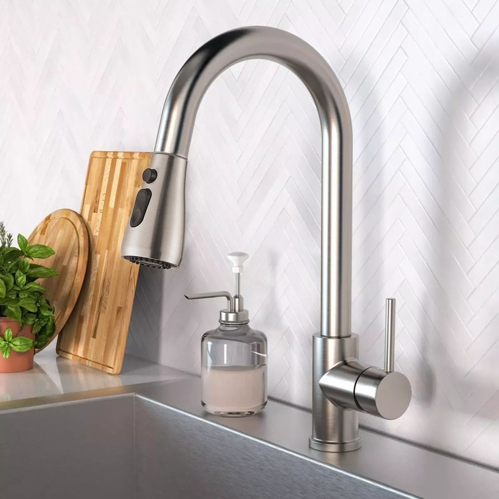Compact Plumbing - Silver Stainless Steel Brushed - Rustic Charm Model BB52A8