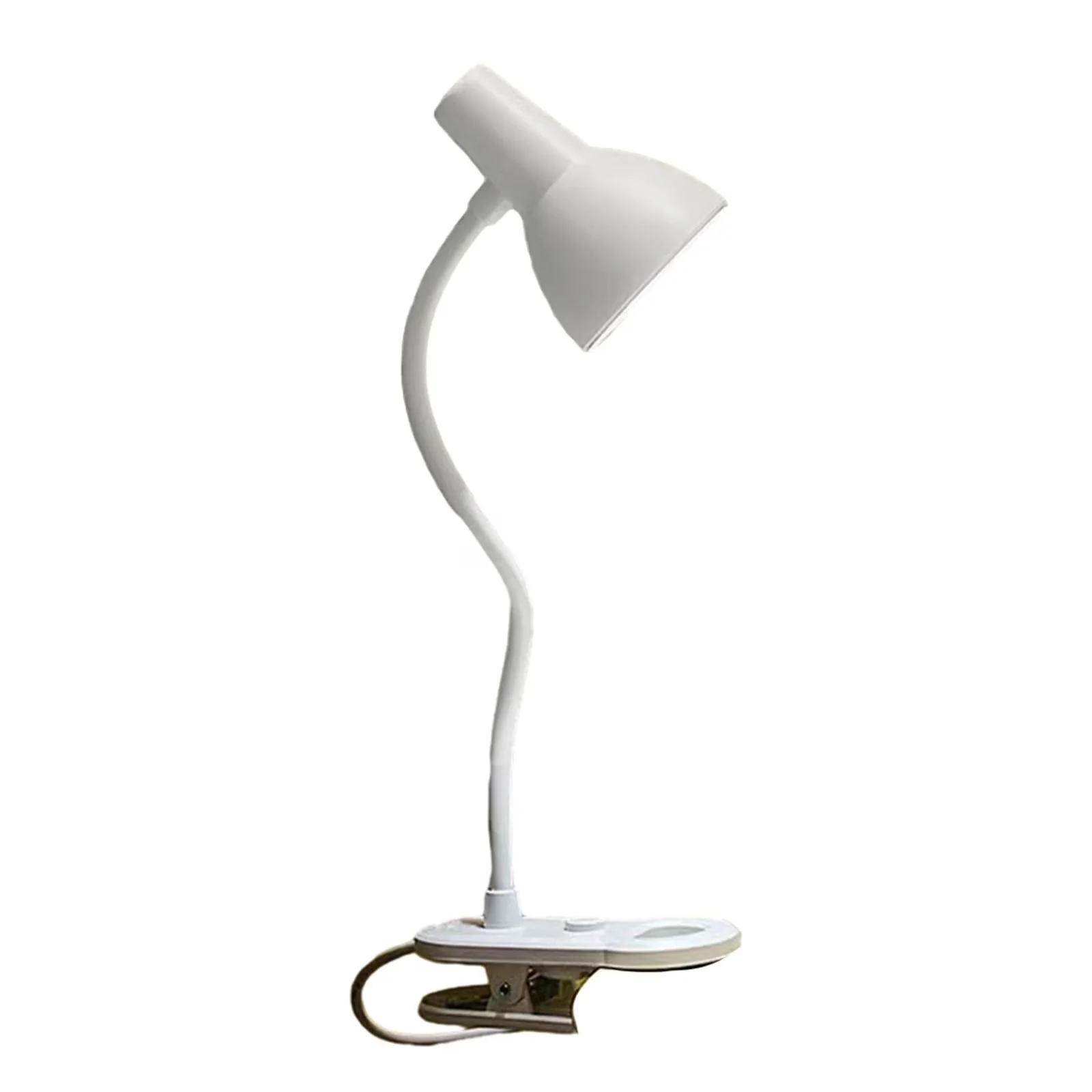 Desk Lamp Classic with LED, USB, 16 LED Clip-On Reading Light - White Plastic Model DC40D8