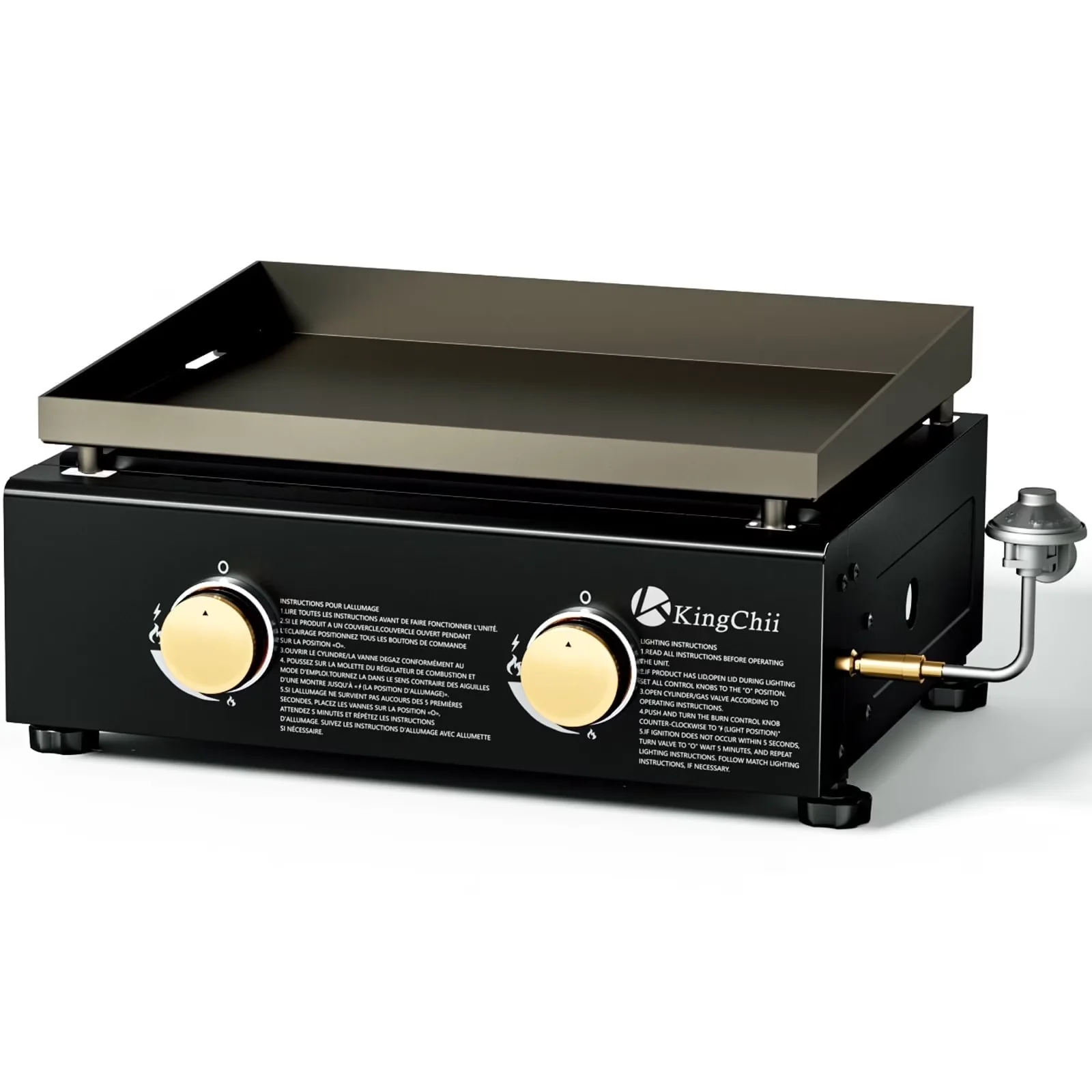 Versatile Flat Top Grill with Portable - Metal 2-Burner Tabletop Griddle Model 5A0D9D