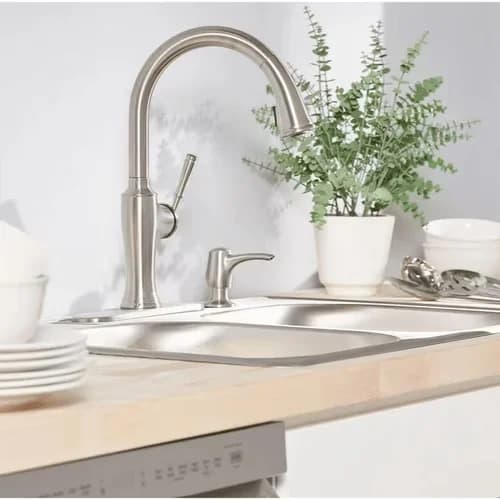 Kitchen Renovation Durable with Vibrant Stainless, two-function sprayhead - Silver Stainless Steel, Brass, Ceramic Model F5D154