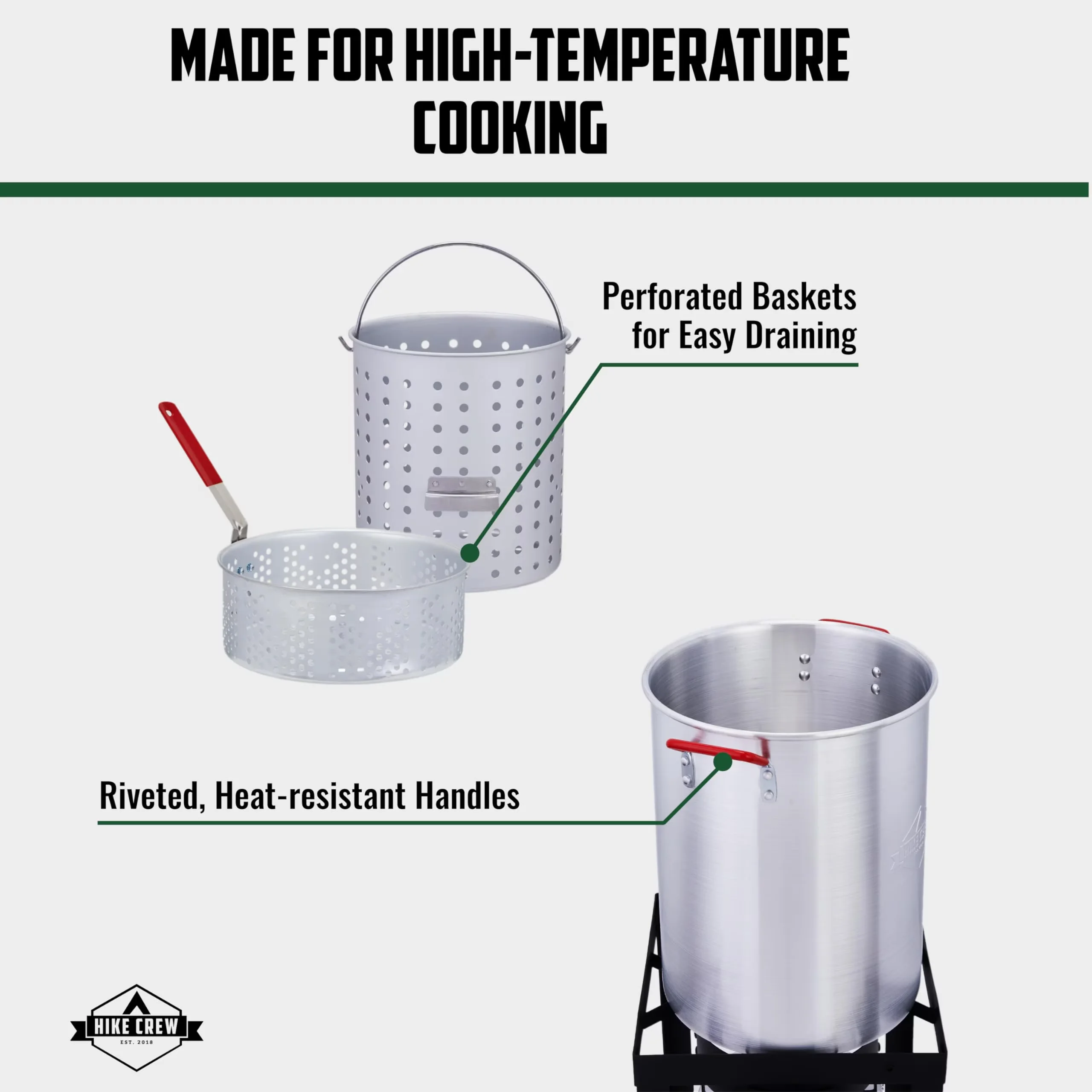 Outdoor Fryer Versatile with Deep Kit, 30 Qt & 10 Qt Turkey Frying Pots - Silver Model 560ADE