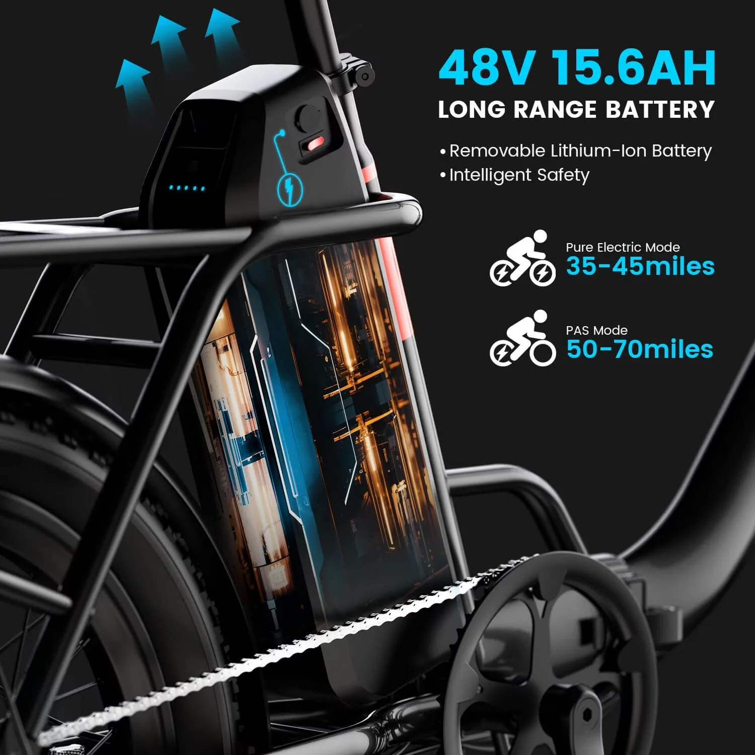Versatile Electric Bike with 500W, 48V, Adjustable Handlebar Height - Black Model 1A73D0