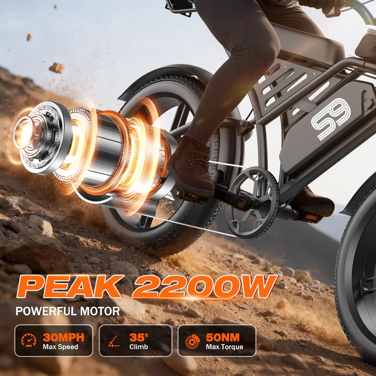 Efficient Electric Bike with Battery, 2200W, 48V 20Ah - Essential Collection Model 2358B9