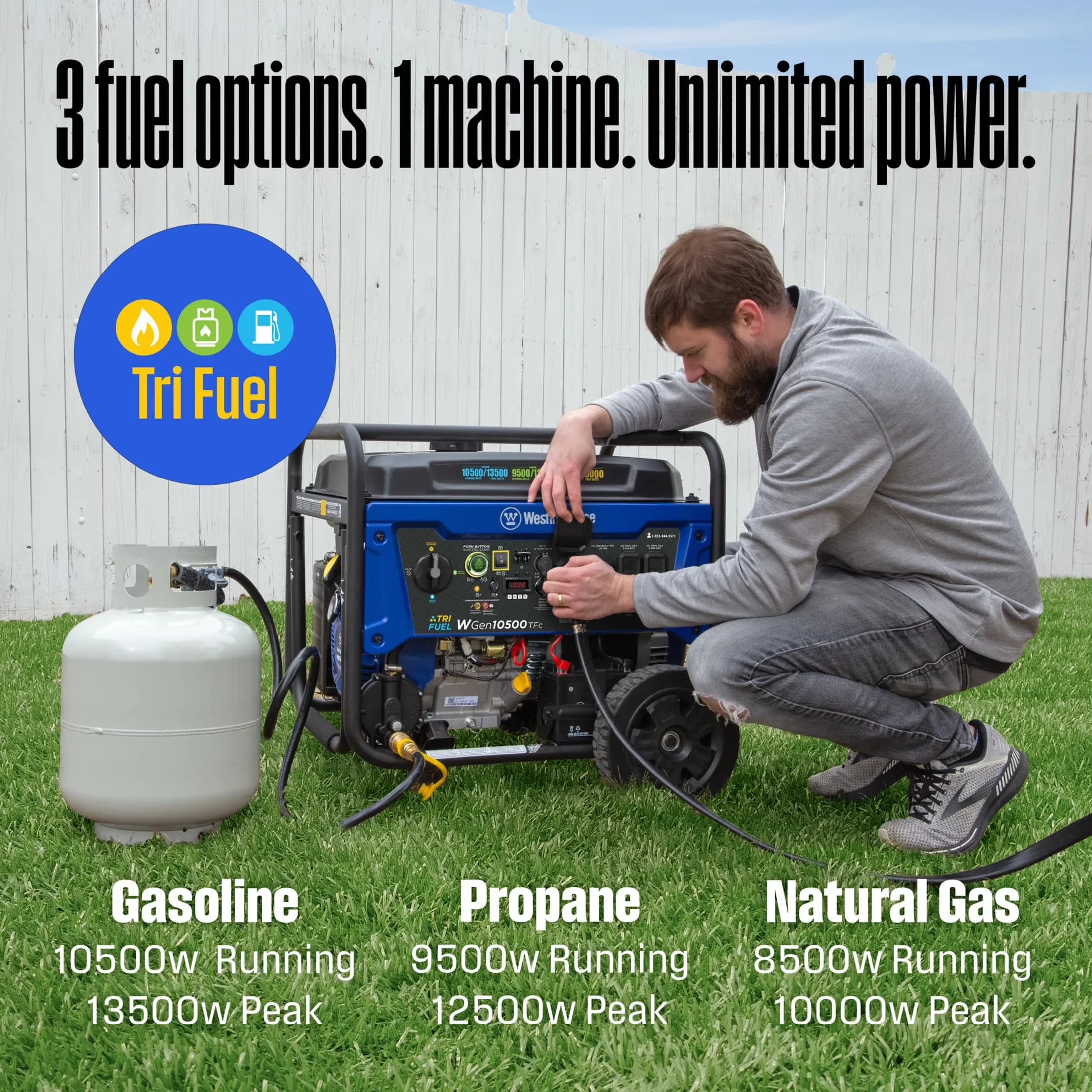 Reliable Generator with Gas, Remote Electric Start, Transfer Switch Ready - Model 313600