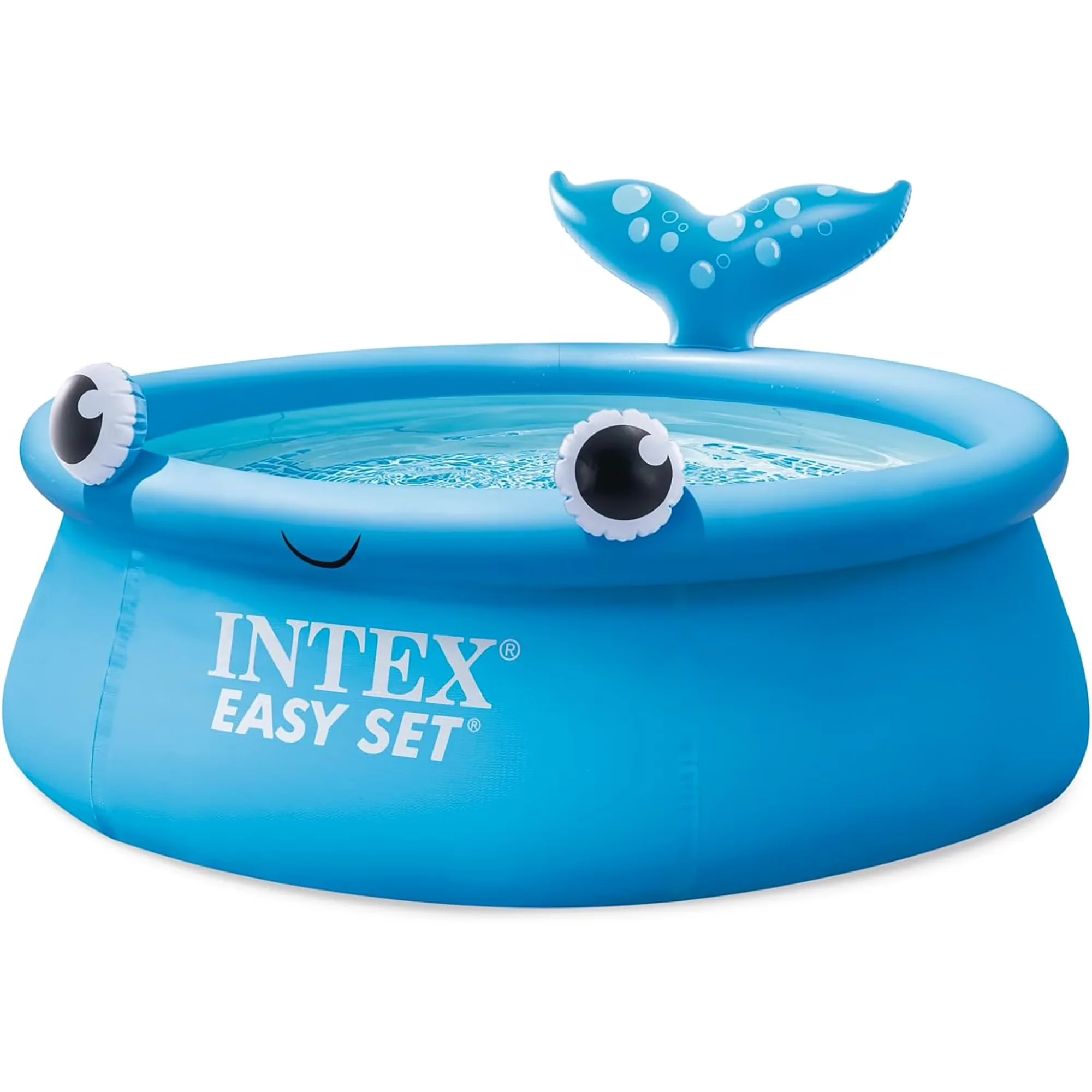 Compact Inflatable Pool with Puncture Resistant, Jolly Whale Easy Set 6' x 20" - Blue Model AA92C2