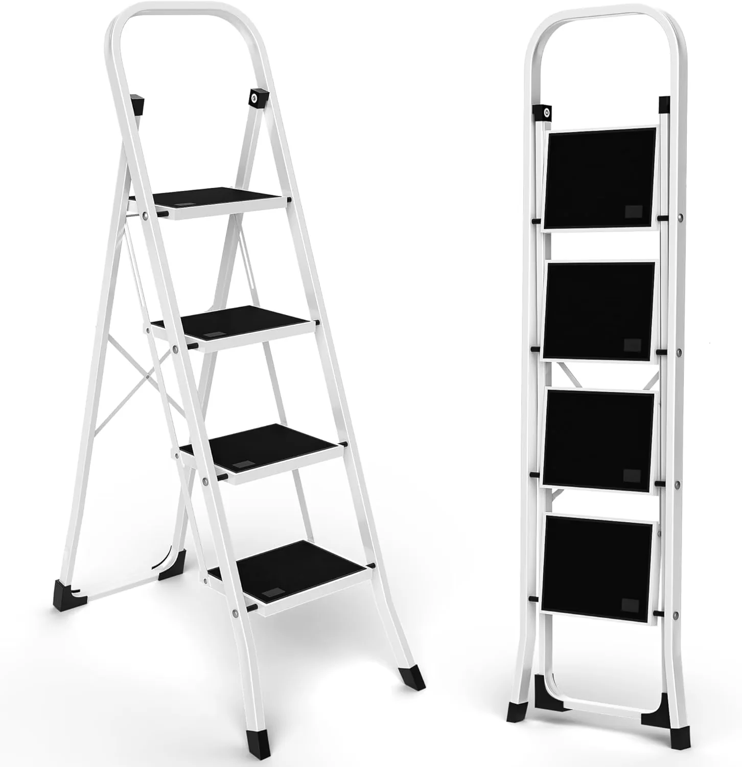Ladders And Step Stool Reliable with 4 Ladder Folding - Q195 Steel White Model 62335A