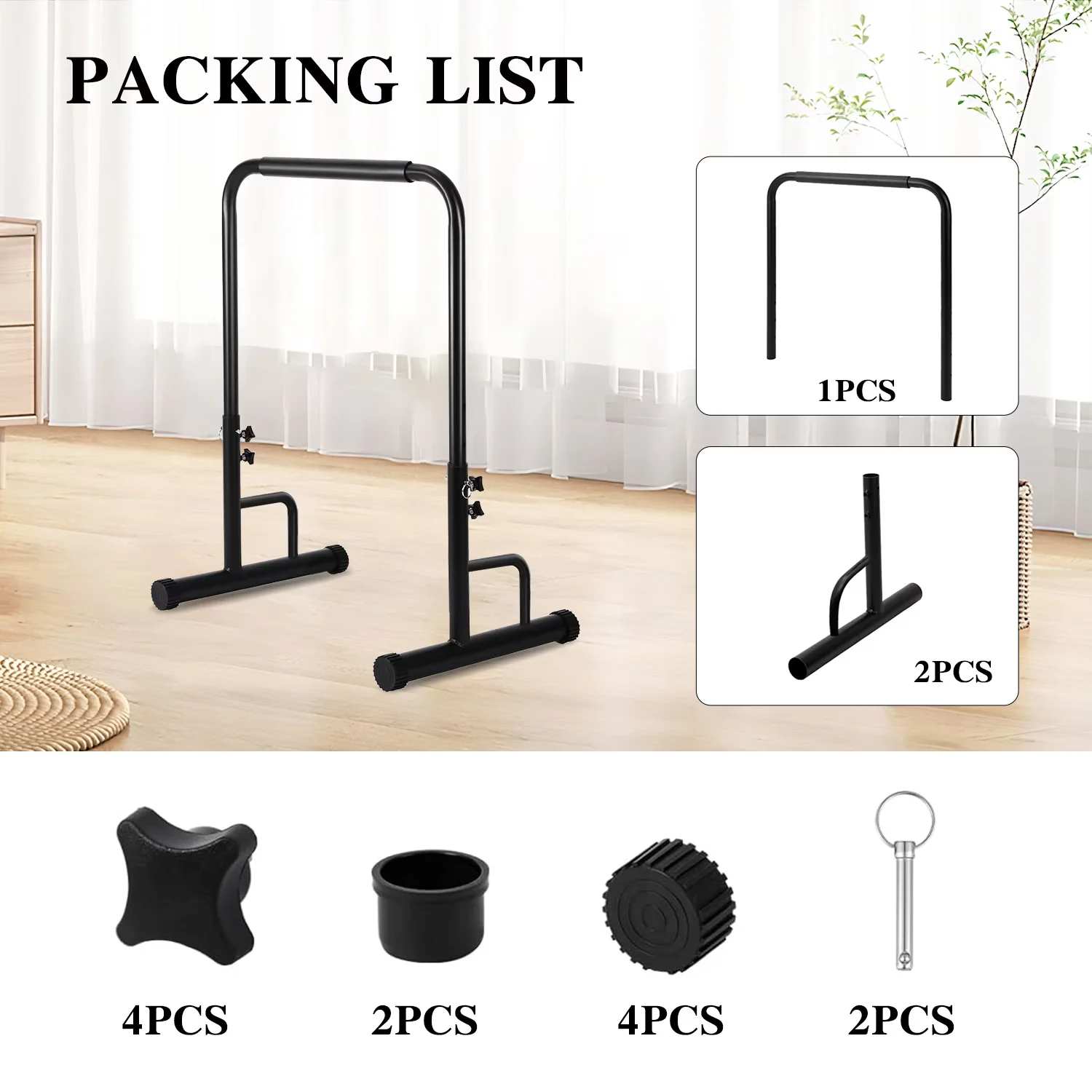 Stylish Home Gym Accessory with Heavy Duty, Universal Walking Pad Handle Bar, Safety Handrail - Black Model D5BFD1