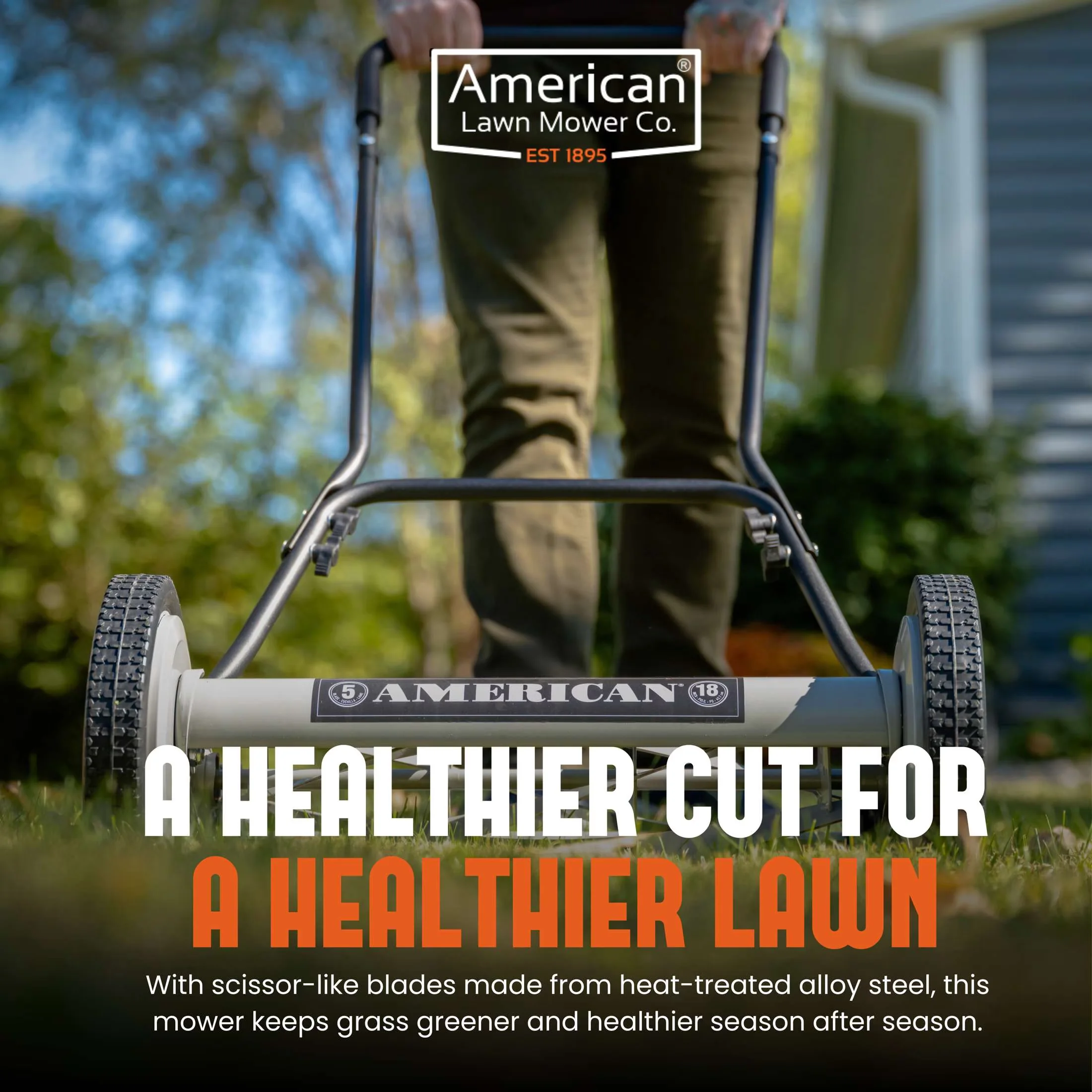 Push Mower Stylish with Adjustable - Blue 1815-18 for Everyday Use Model 99A285
