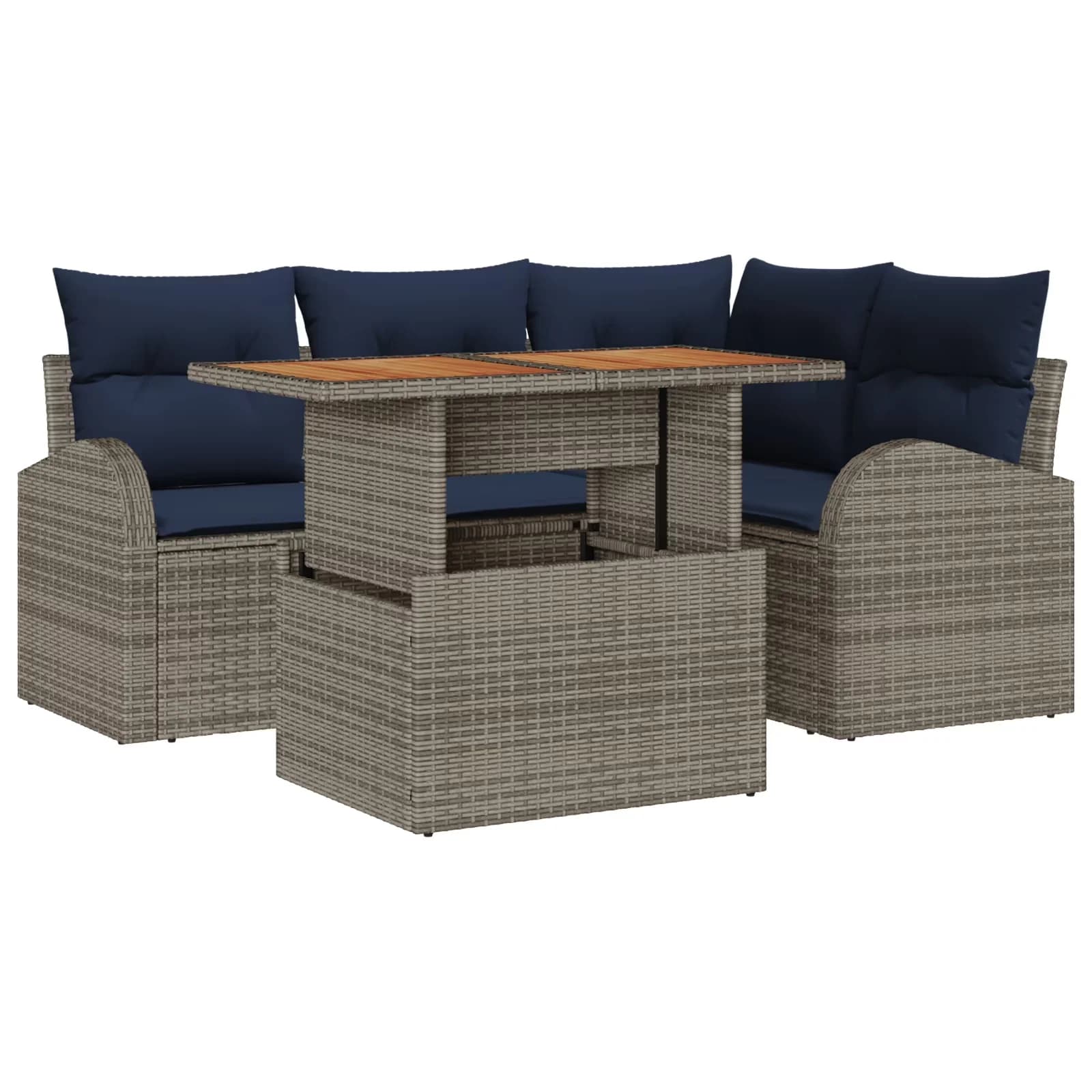 Outdoor Sofas Sectional Compact with Weather-Resistant, Modern - Rattan Gray Model 244C2C