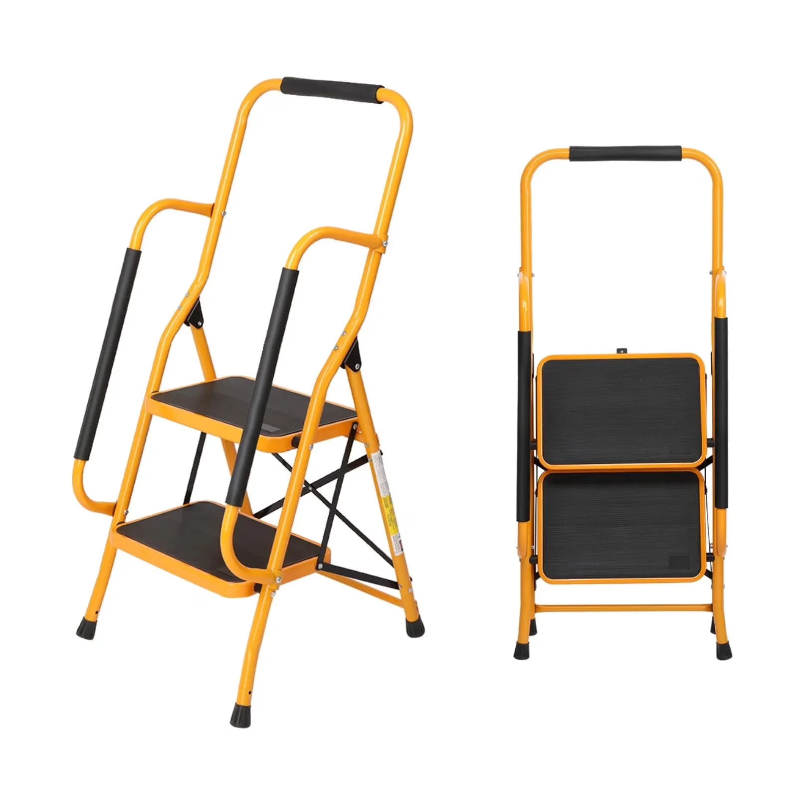 Versatile Ladders And Step Stool with Ultralight Weight, Folding 2 Ladder - Iron; Plastic Pedals And Foot Pads; Rubber Wrapped Handle... Model 7D487B