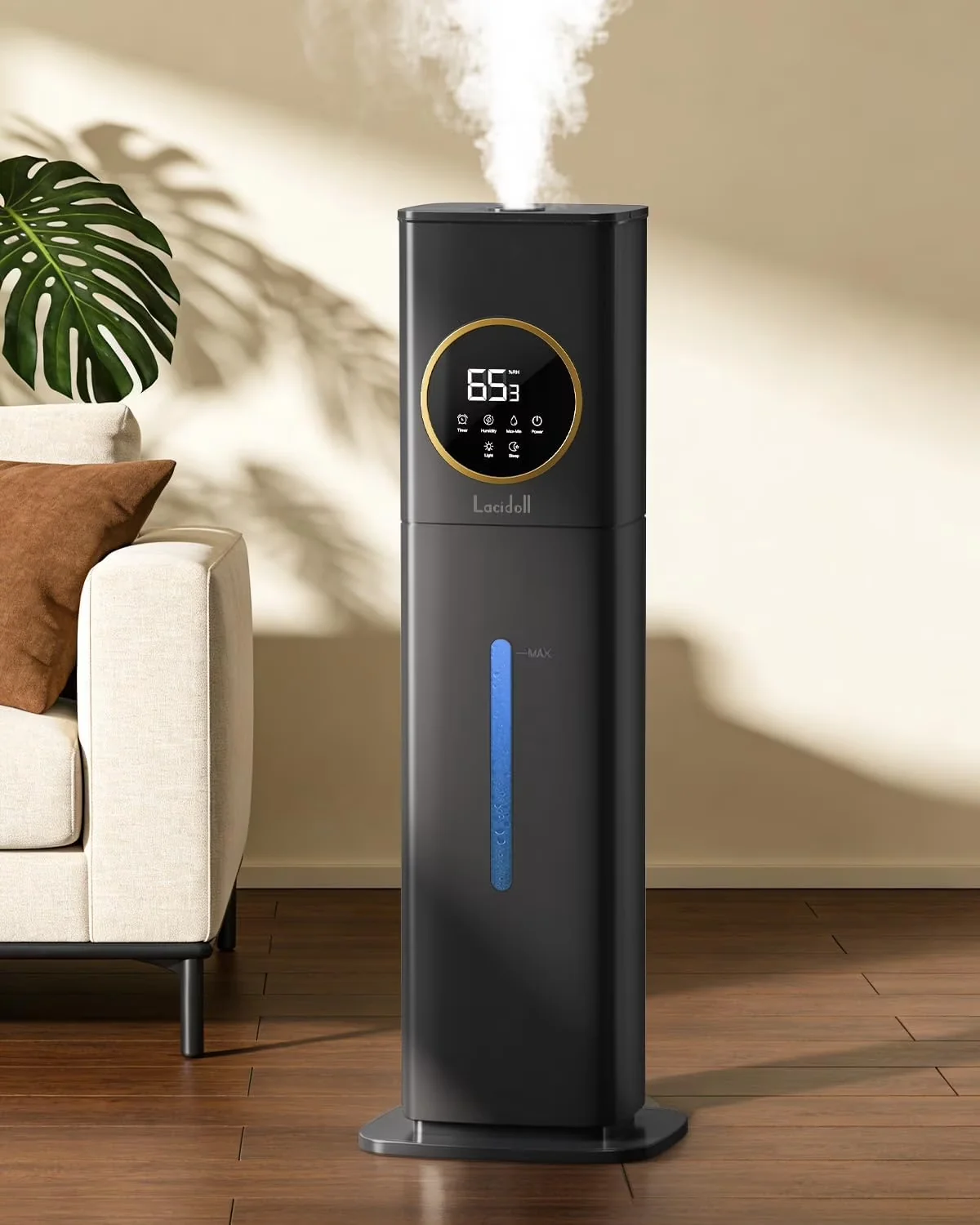 Humidifier Stylish with Water Level Indicator, Timer, Humidifiers - Black Model 73421C