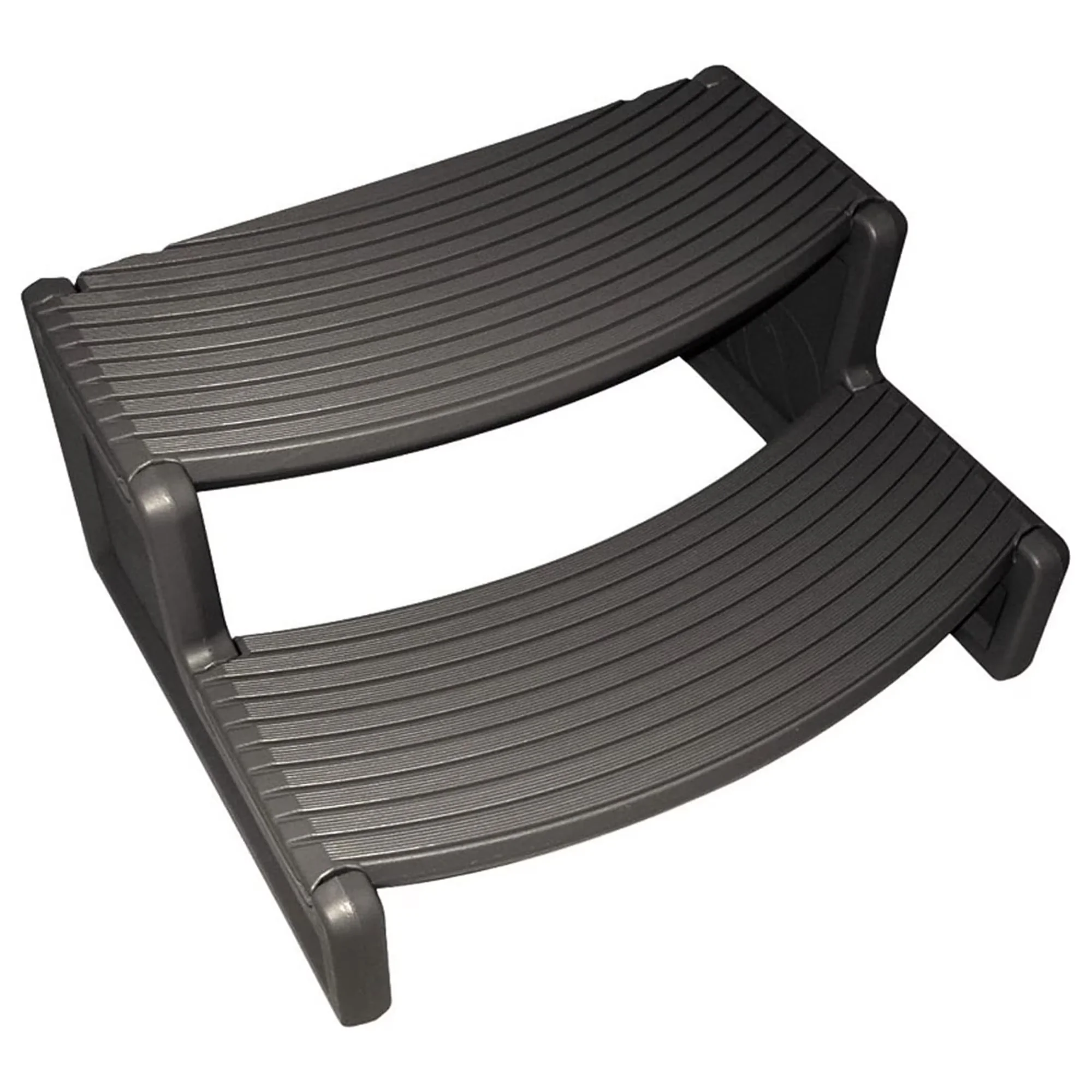 Sleek Hot Tub with Handi-Step Stairs - Plastic Black - Heavy Duty Model 84004A