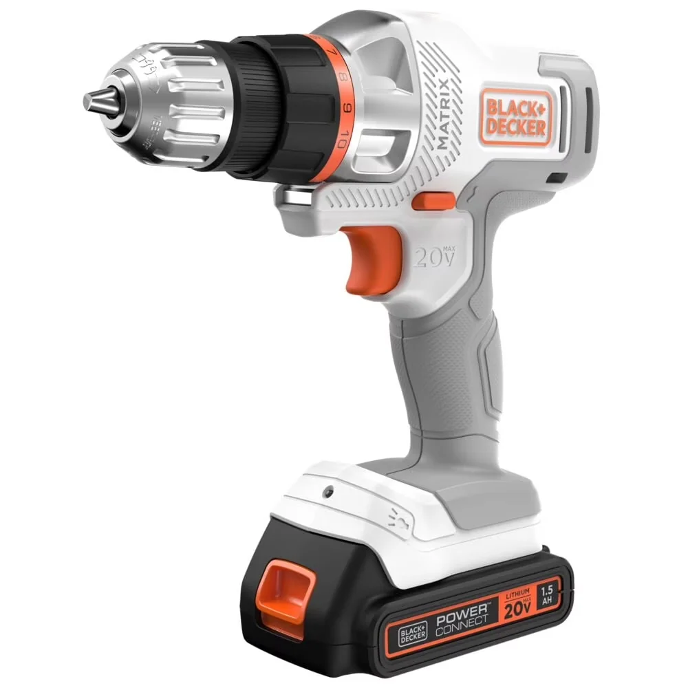 Efficient Drills Driver with Battery, 20V, 20V MAX* ; Cordless Drill/Driver Kit - White Model B87F04