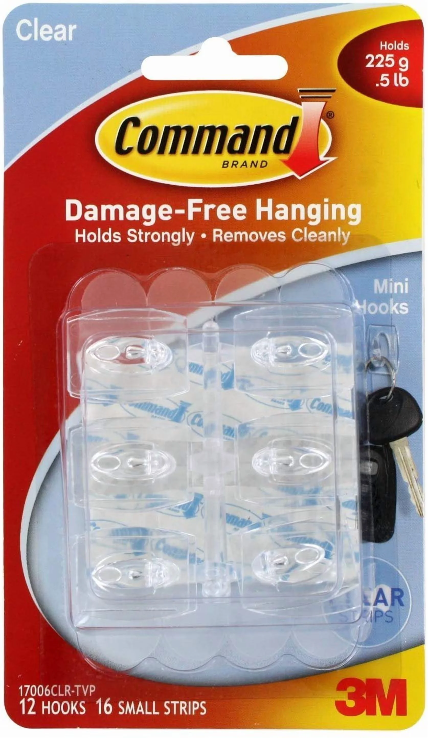 Innovative Damage-Free Hanging with Reusable, 12 Hooks - Clear 12 Hooks Model D9D9BB