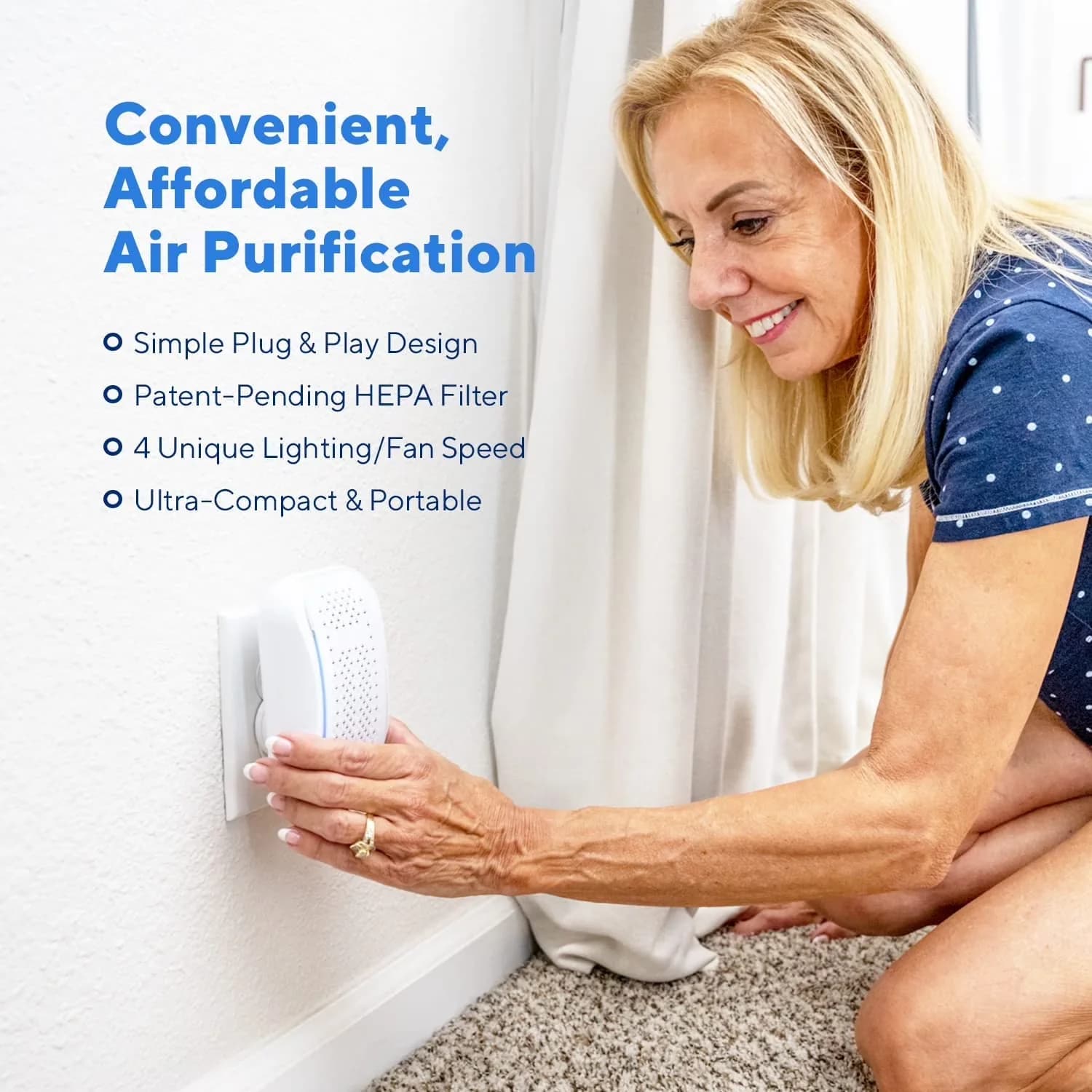 Durable Air Purifier - White HEPA - Modern Design Model 289098
