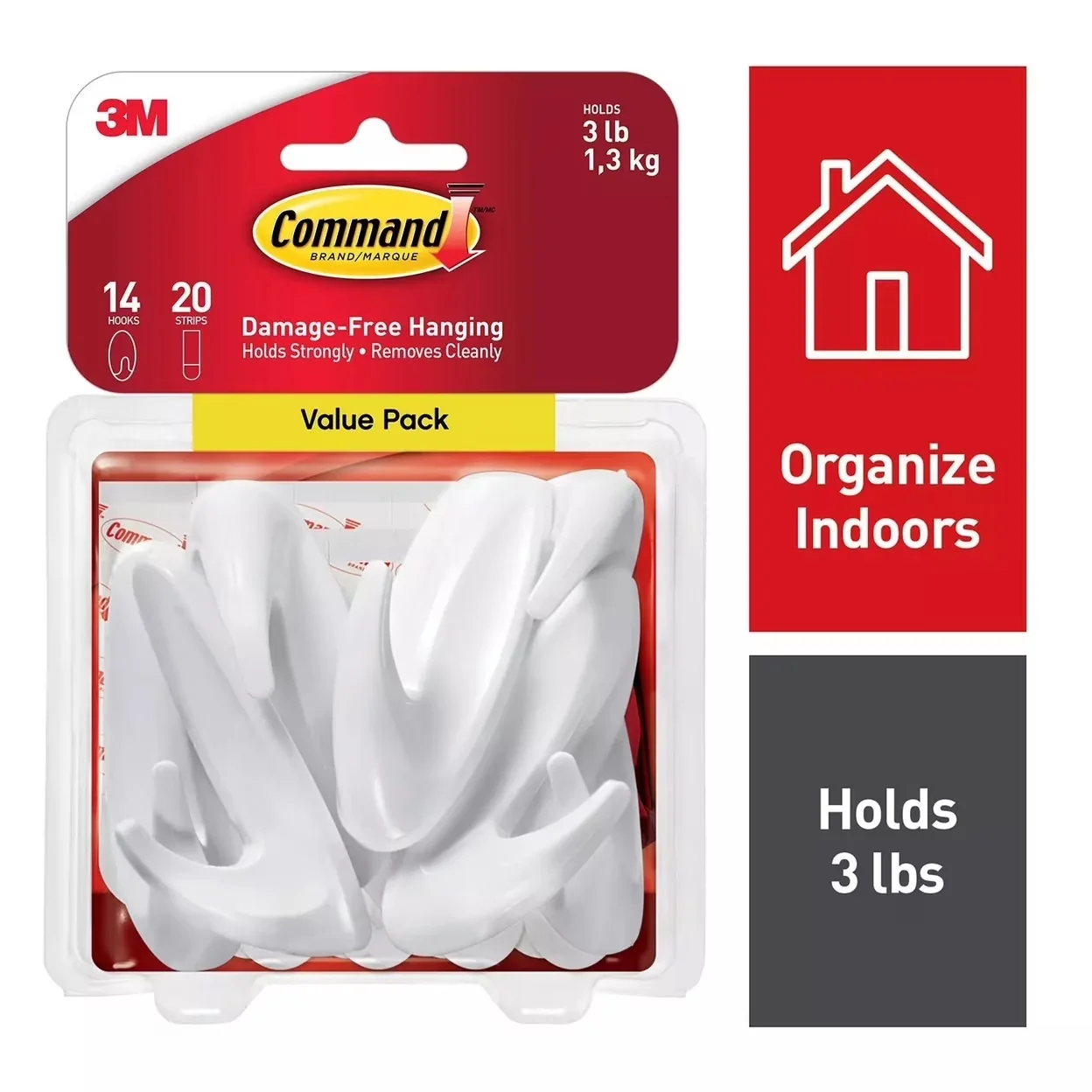 Stylish Damage-Free Hanging with Easy Installation, Weight (lbs.): 1.03 lb - Plastic Multicolor Model A820C0